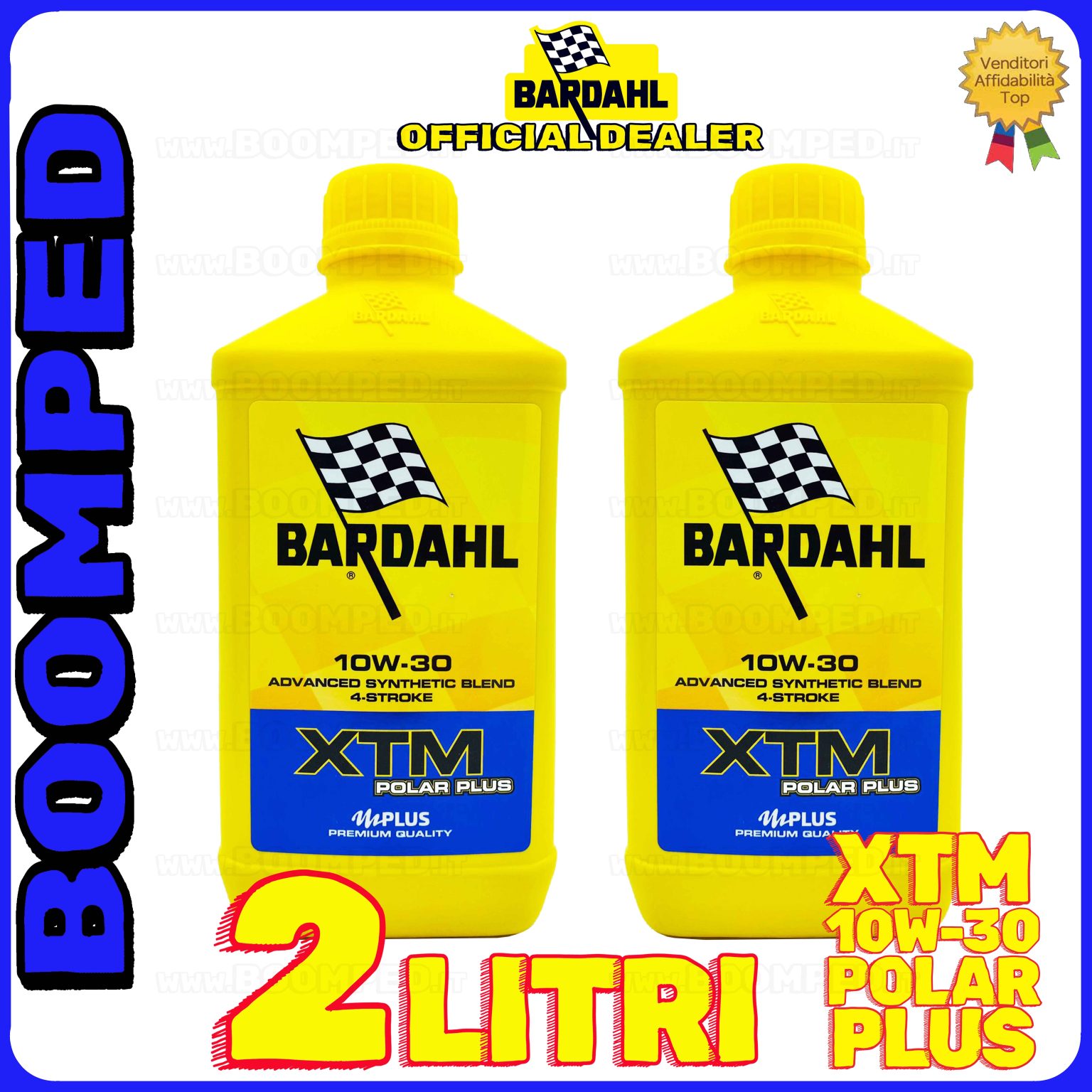2 litri BARDAHL XTM POLAR PLUS 10W-30 OLIO MOTORE moto scooter 4T 100% sintetico 02BD07