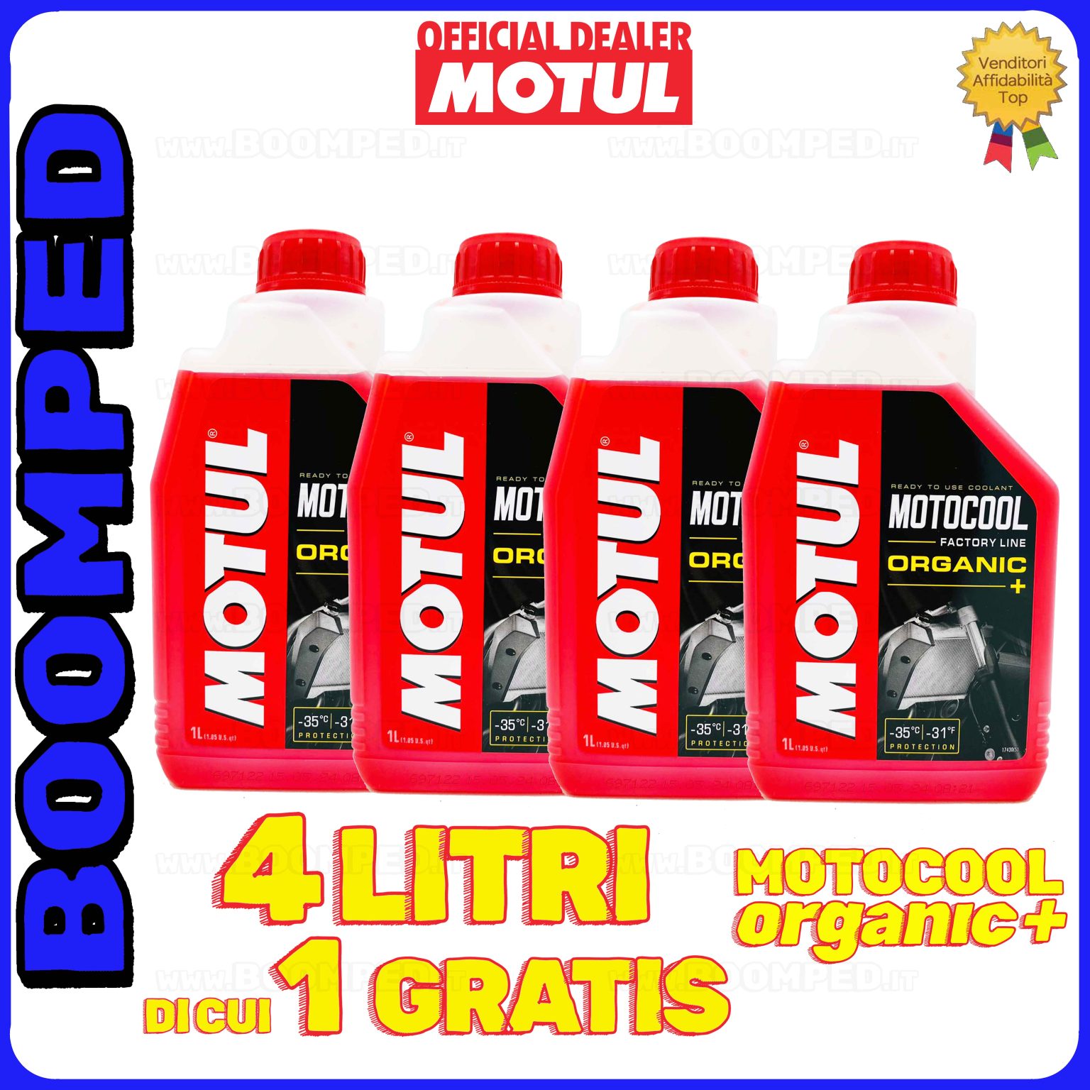 4 litri MOTUL MOTOCOOL FACTORY LINE ORGANIC LIQUIDO RADIATORE refrigerante moto organico 04FL02