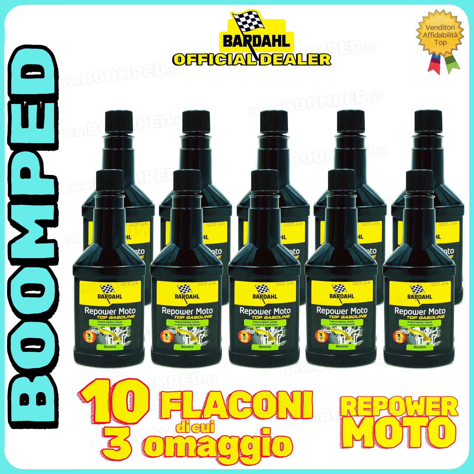 10 flaconi 150ml BARDAHL REPOWER MOTO ADDITIVO pulizia camera combustione moto 2T 4T 10BD09