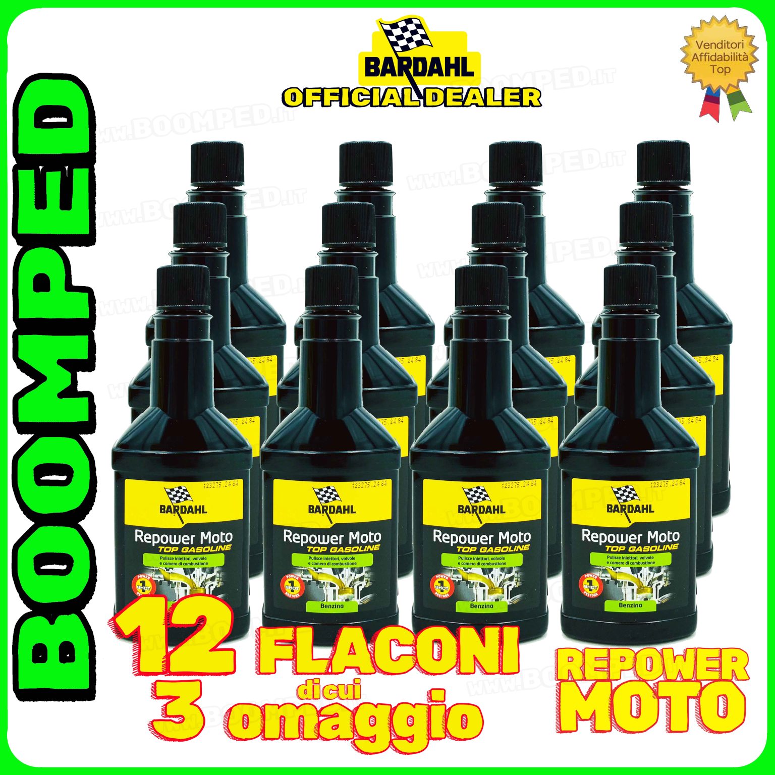 12 flaconi 150ml BARDAHL REPOWER MOTO ADDITIVO pulizia camera combustione moto 2T 4T 12BD09