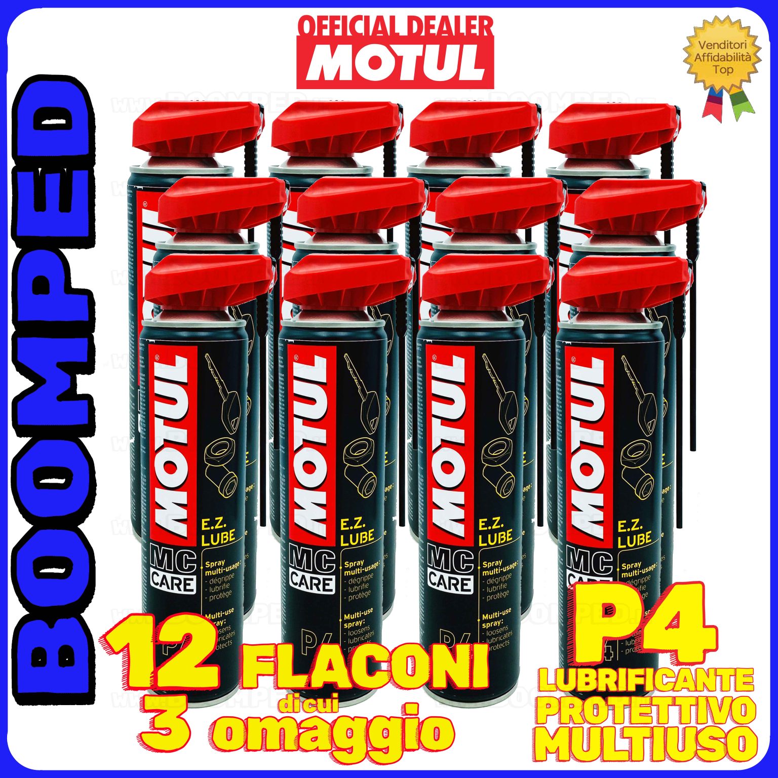 12 flaconi 400ml MOTUL P4 E.Z. LUBE spray multifunzione sbloccante multiuso 12MO22