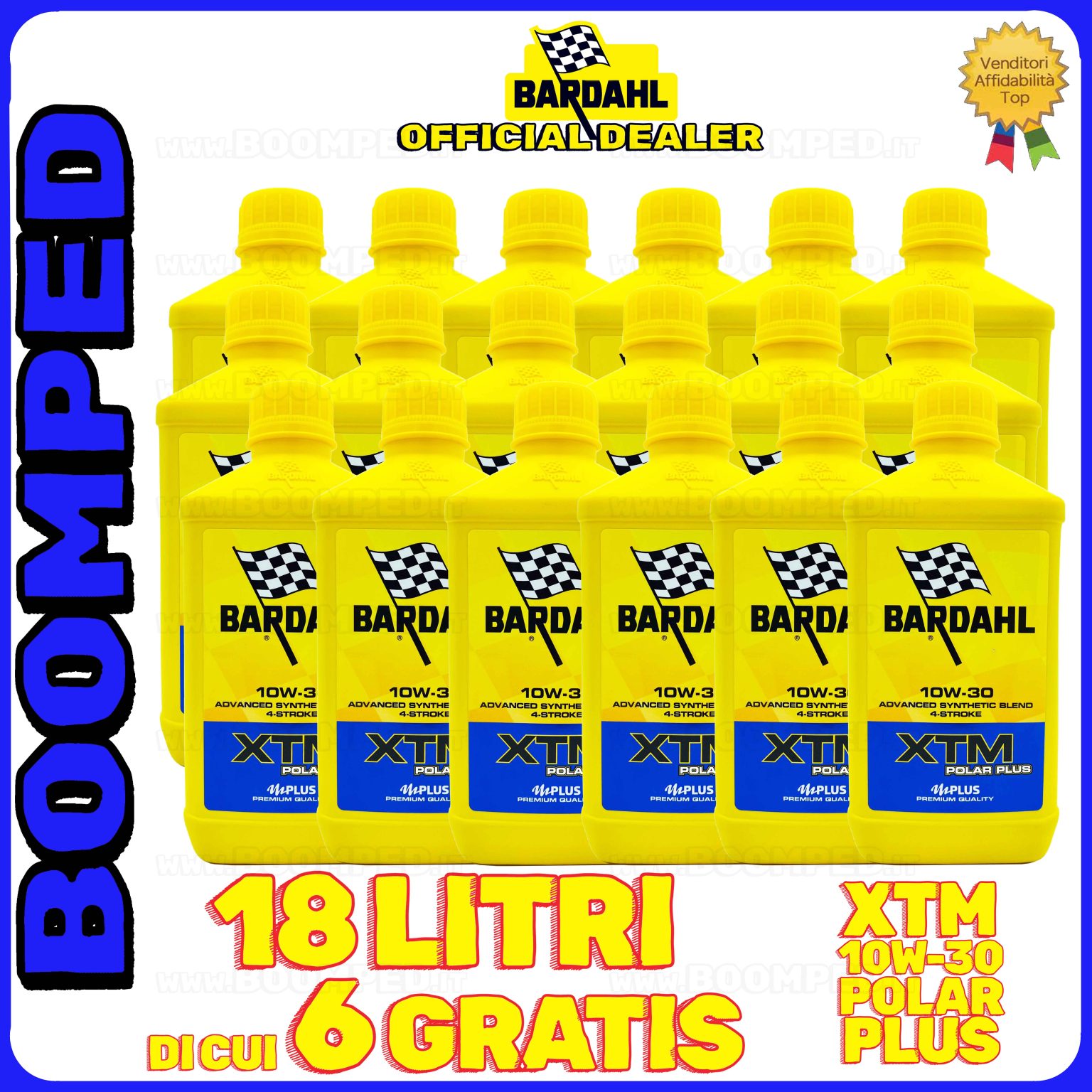 18 litri BARDAHL XTM POLAR PLUS 10W-30 OLIO MOTORE moto scooter 4T 100% sintetico 18BD07