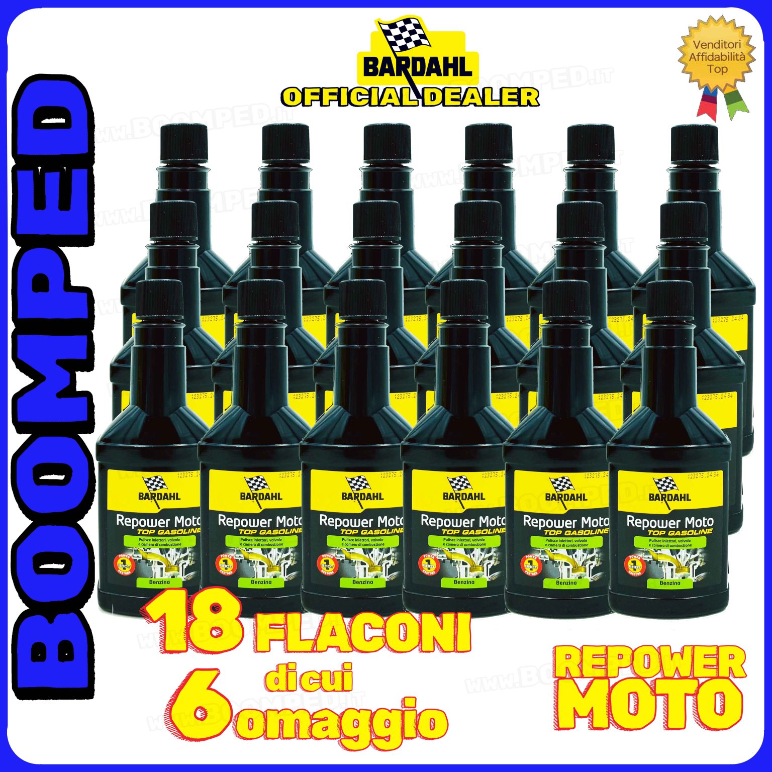 18 flaconi 150ml BARDAHL REPOWER MOTO ADDITIVO pulizia camera combustione moto 2T 4T 18BD09