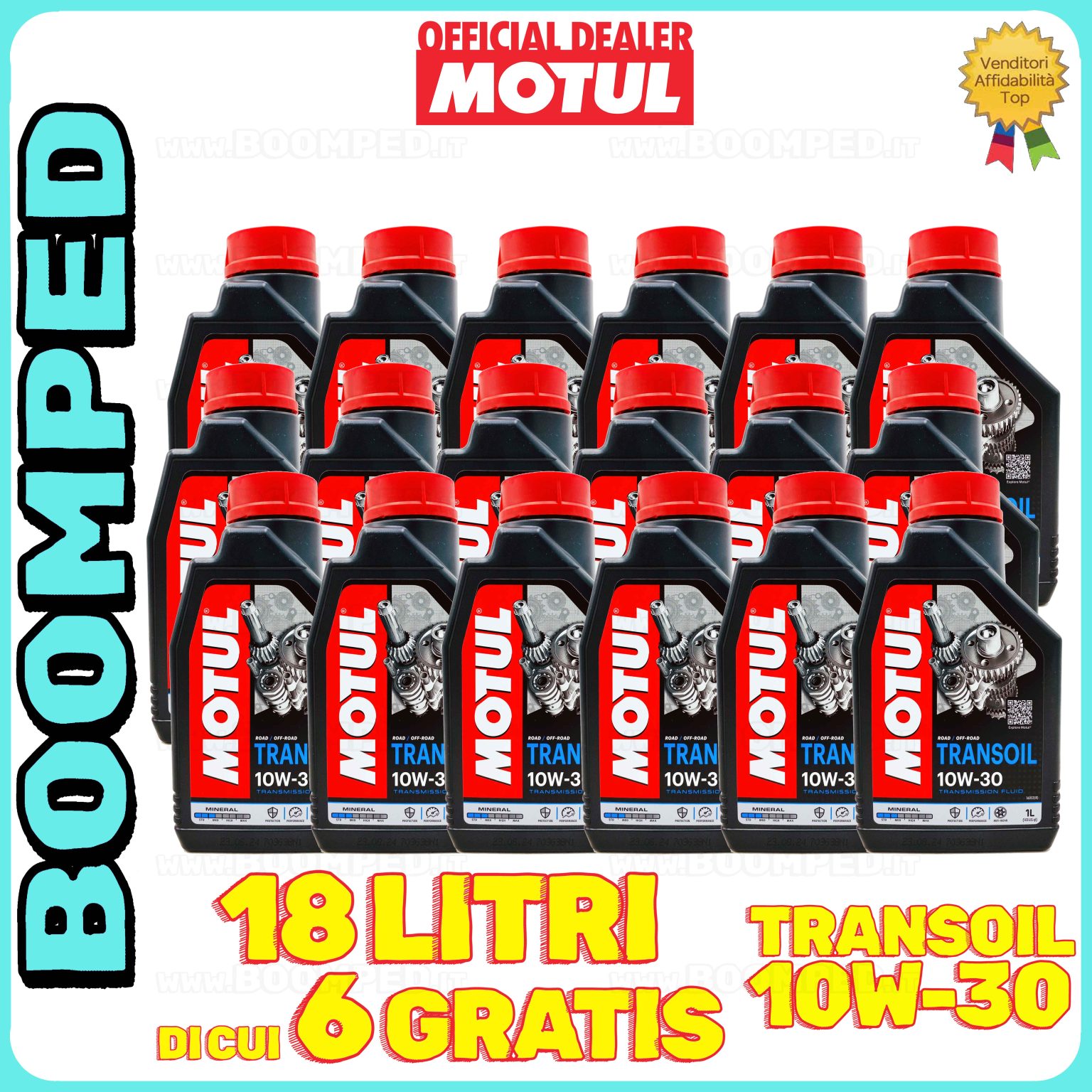 18 litri MOTUL TRANSOIL 10W30 OLIO TRASMISSIONE moto scooter 2T 4T 100% SINTETICO 02MO02