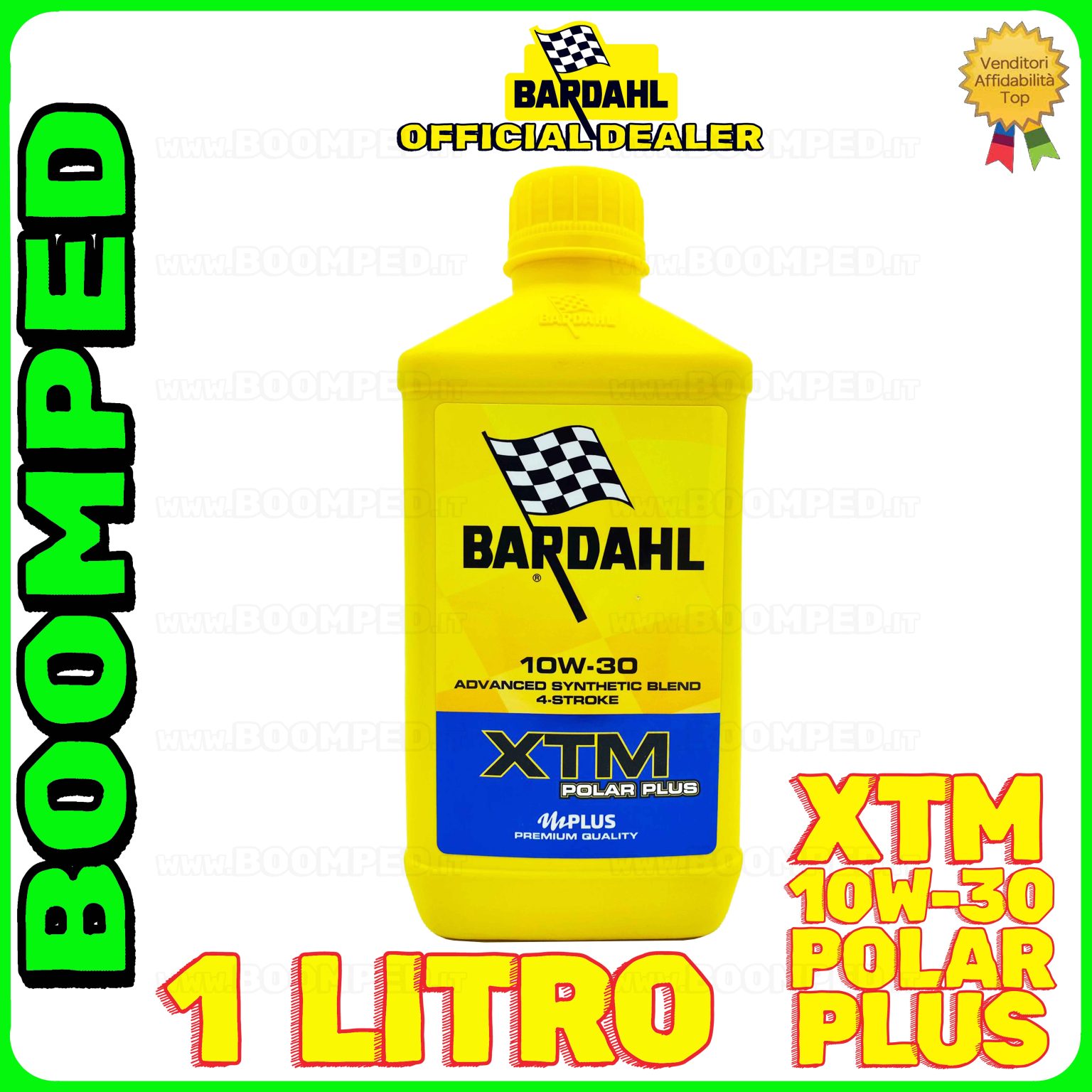 1 litro BARDAHL XTM POLAR PLUS 10W-30 OLIO MOTORE moto scooter 4T 100% sintetico BD07
