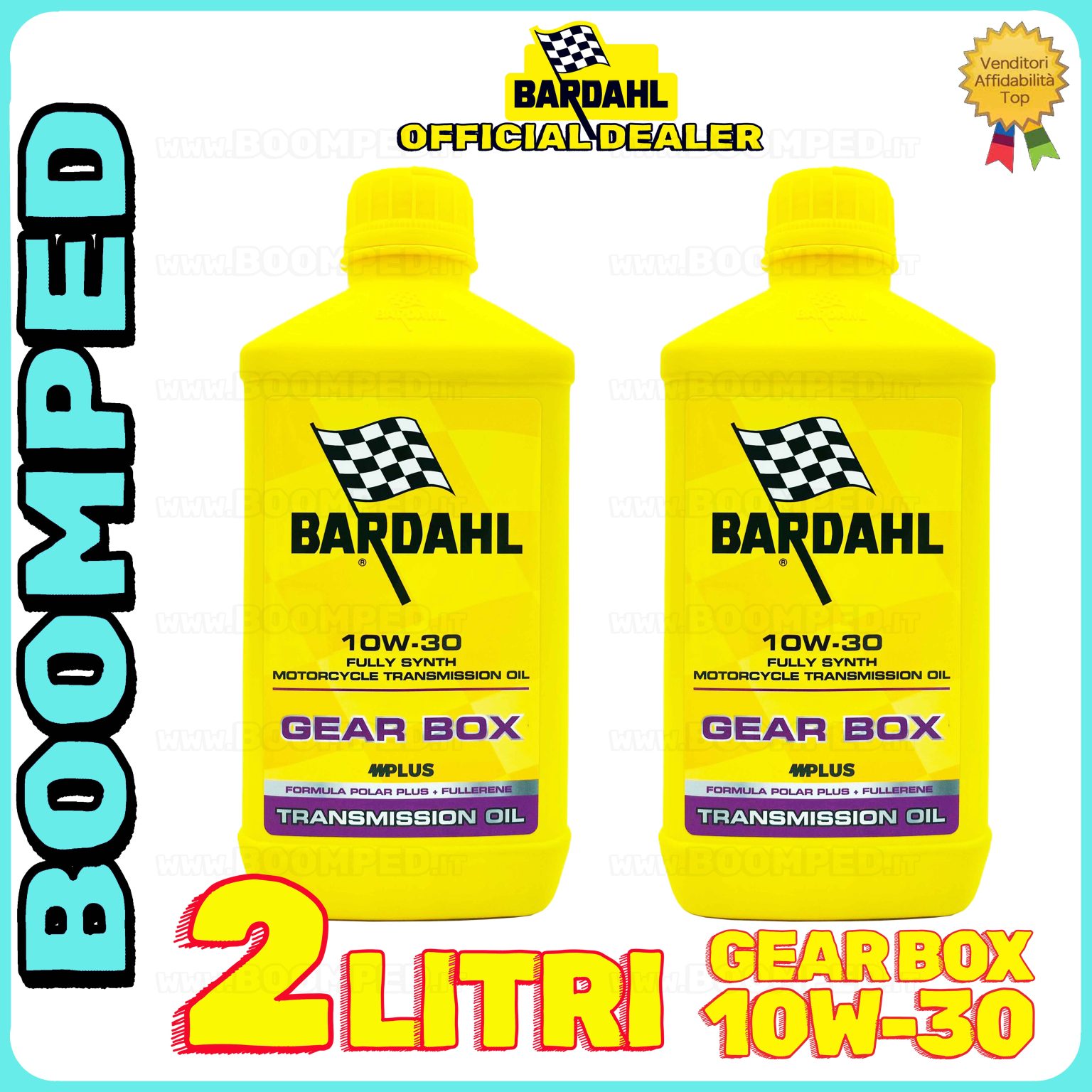 2 litro BARDAHL GEAR BOX 10W-30 OLIO TRASMISSIONE moto 2T 4T frizione bagno olio 100% sintetico 02BD13