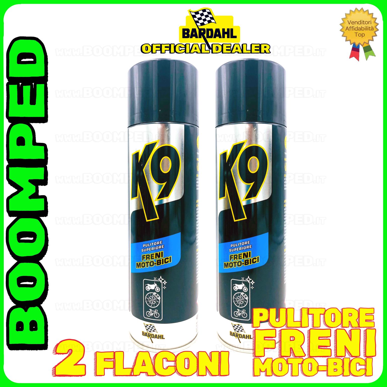 2 flaconi 550ml BARDAHL K9 PULITORE SUPERIORE FRENI MOTO BICI pulisce dischi freno e frizione 02BD20