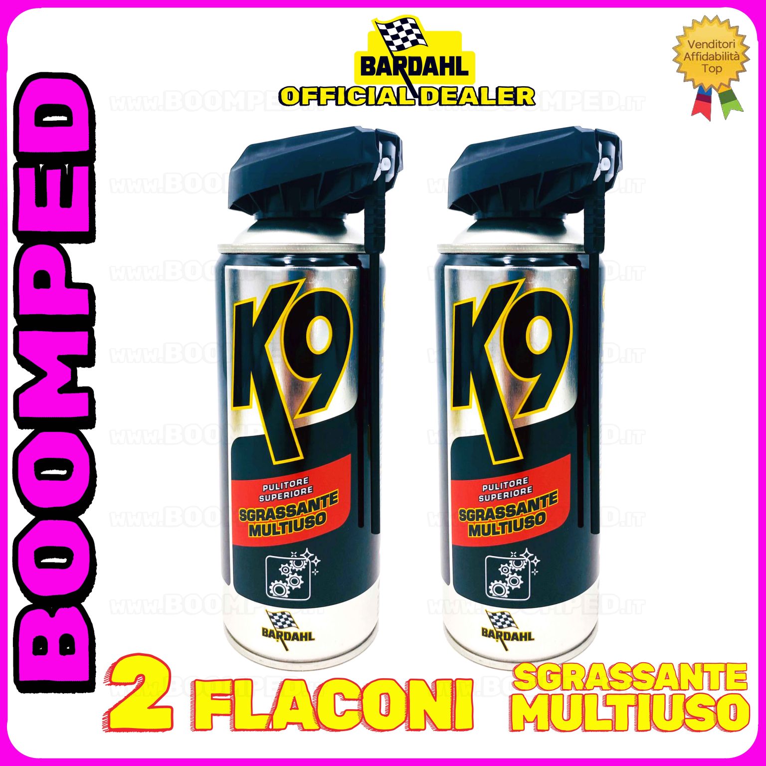 2 flaconi 400ml BARDAHL K9 PULITORE SUPERIORE SGRASSANTE MULTIUSO rimuove grasso sporco olio 02BD22