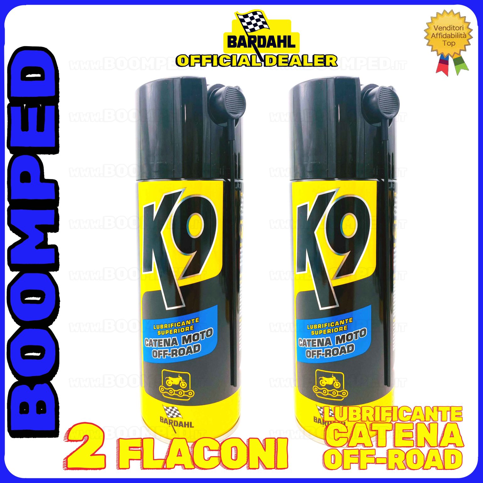 2 flaconi 400ml BARDAHL K9 LUBRIFICANTE SUPERIORE CATENA MOTO OFF ROAD spray per catena cross 02BD24