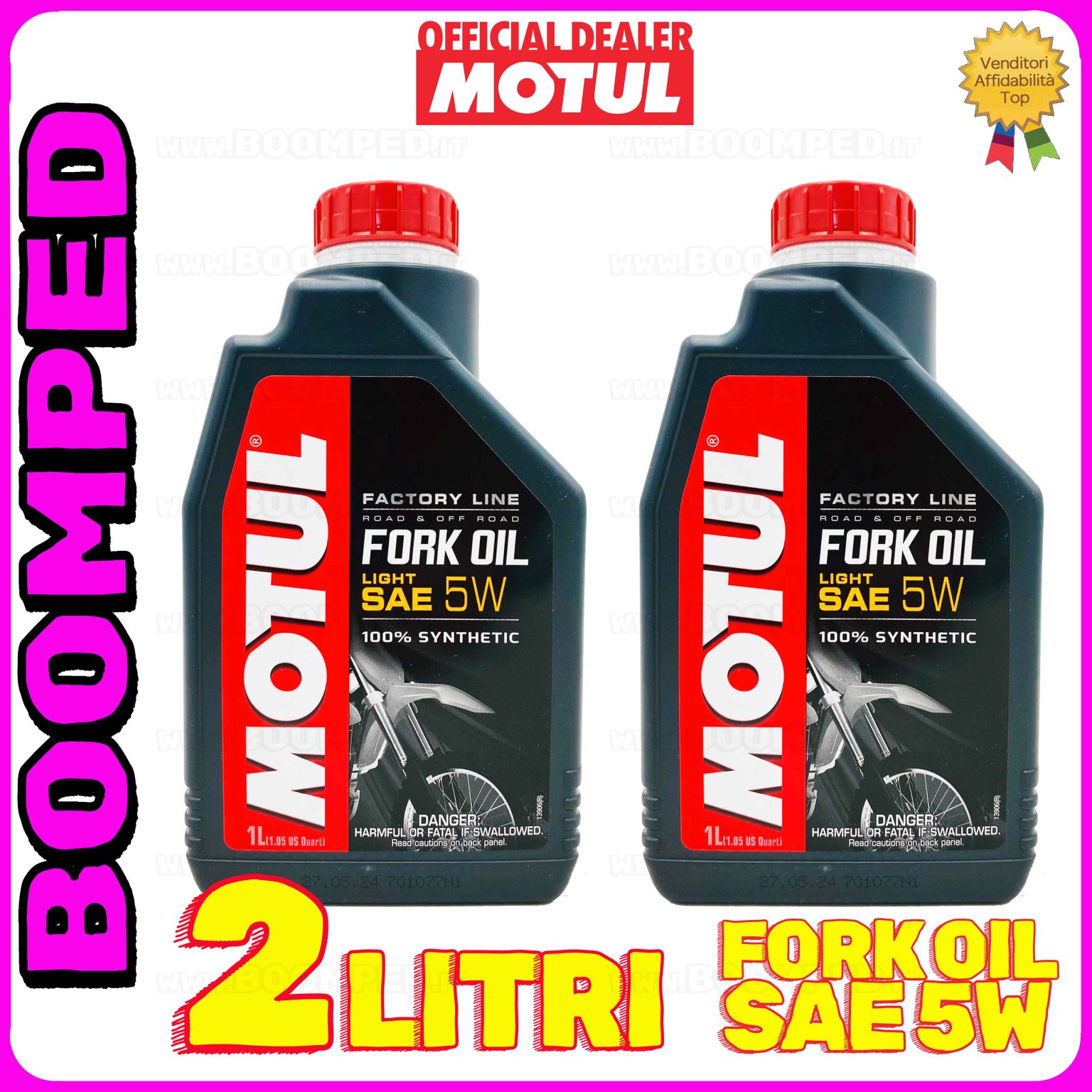 2 litri MOTUL FORK OIL SAE 5W LIGHT olio forcelle moto speciale durezza bassa 02MO25