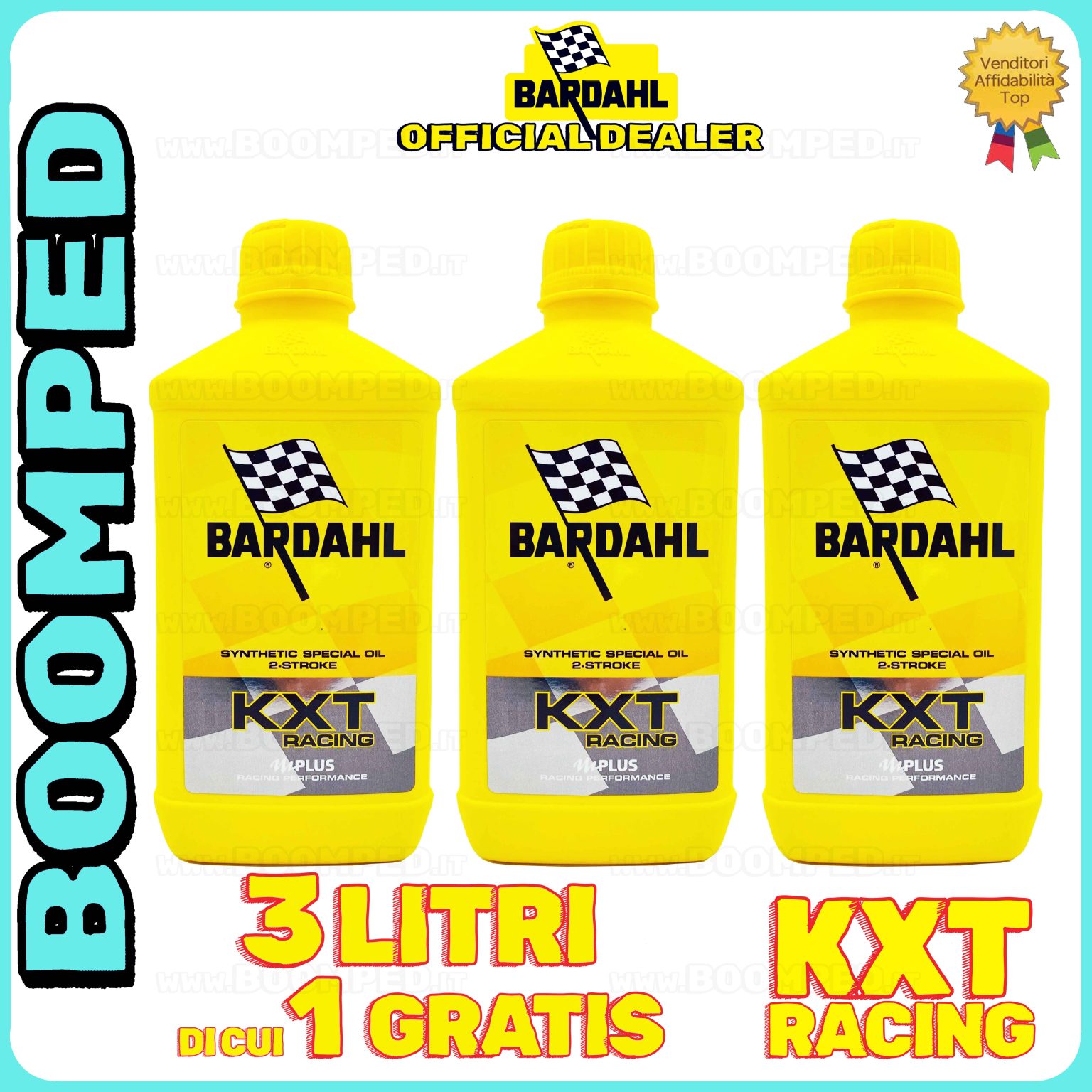 3 litri BARDAHL KXT RACING 2T OLIO MOTORE SPECIALE per miscela moto uso pista 2T 100% sintetico 03BD15