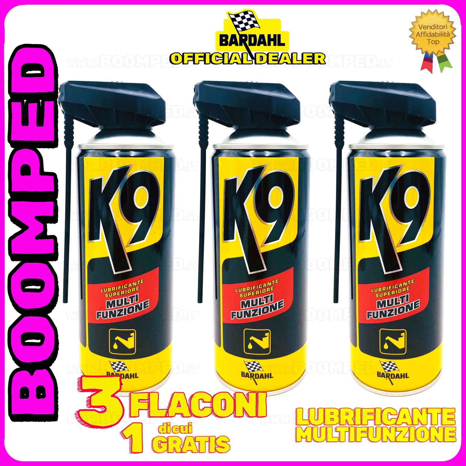 3 flaconi 400ml BARDAHL K9 LUBRIFICANTE SUPERIORE MULTIFUNZIONE spray multiuso anti ruggine 03BD23