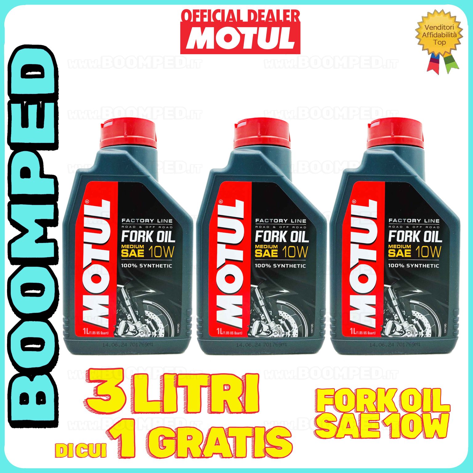 3 litri MOTUL FORK OIL SAE 10W MEDIUM olio forcelle moto speciale durezza media 03MO27