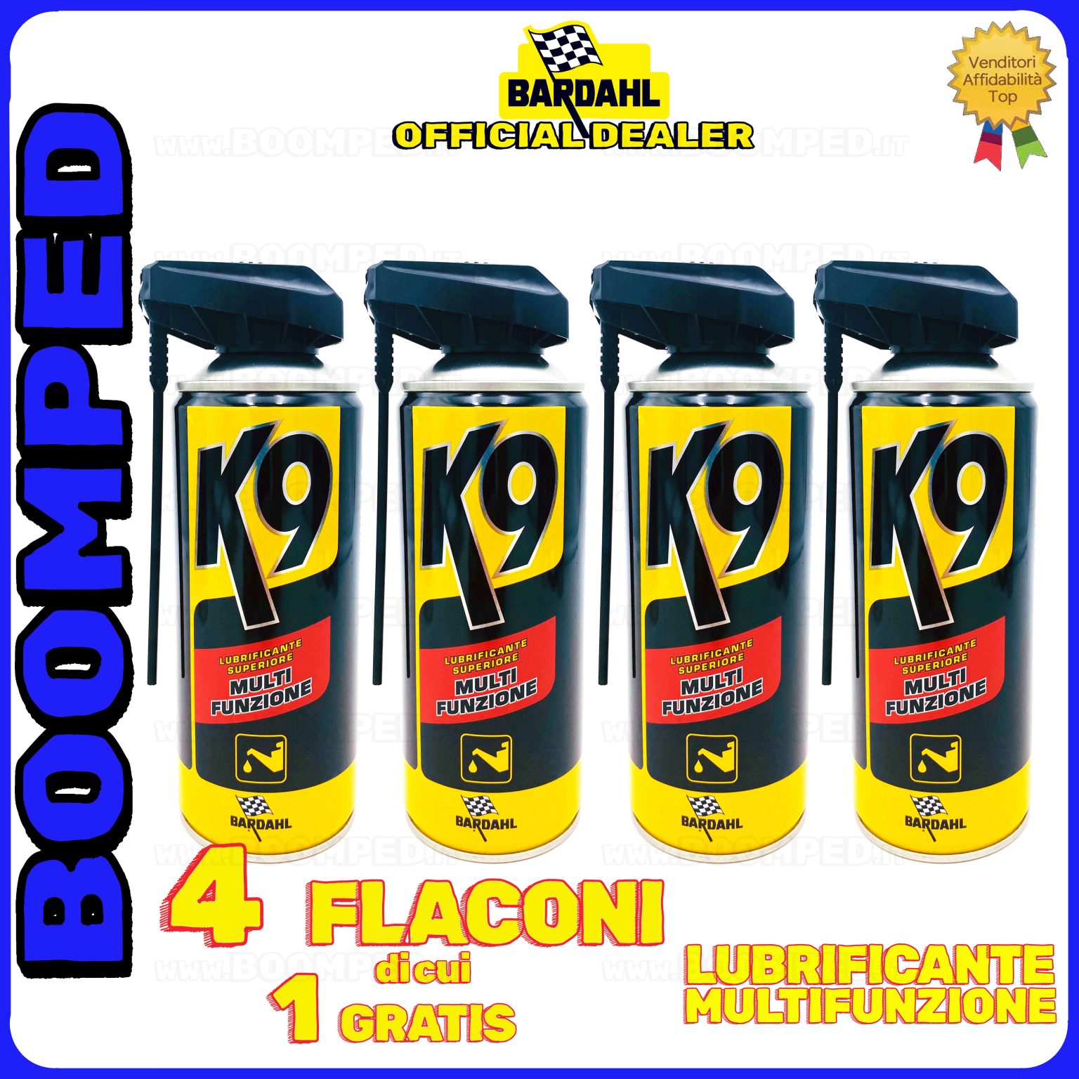 4 flaconi 400ml BARDAHL K9 LUBRIFICANTE SUPERIORE MULTIFUNZIONE spray multiuso anti ruggine 04BD23