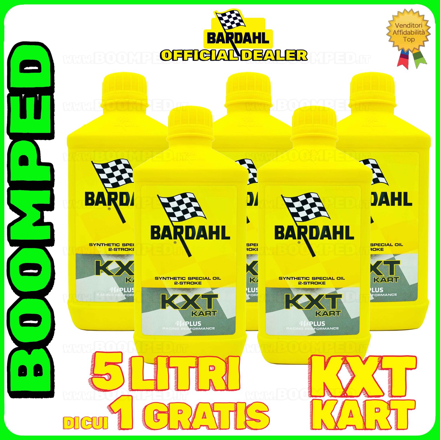 5 litri BARDAHL KXT KART 2T OLIO MOTORE SPECIALE per miscela go kart 2T 100% sintetico 05BD14