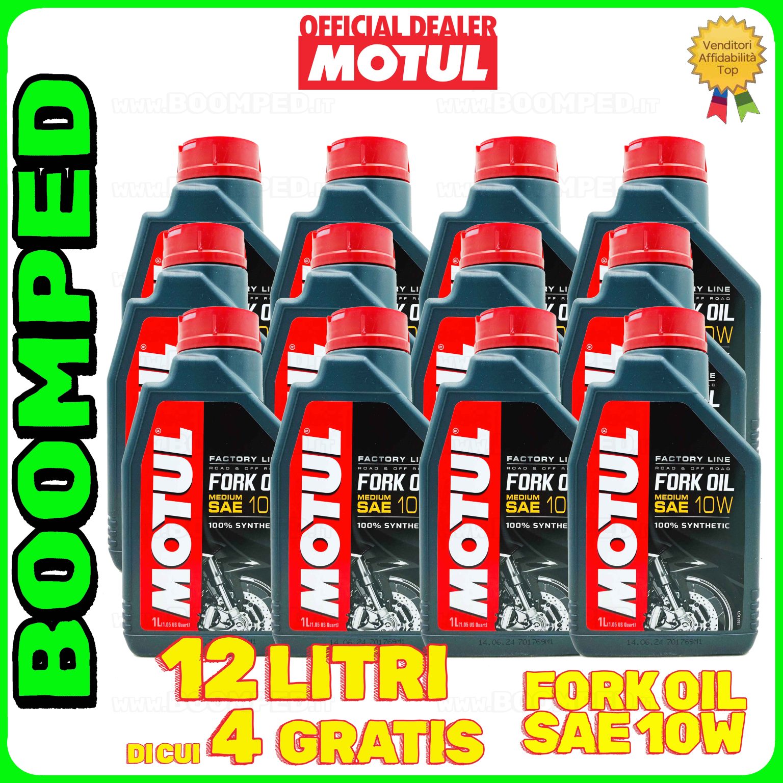 12 litri MOTUL FORK OIL SAE 10W MEDIUM olio forcelle moto speciale durezza media 12MO27