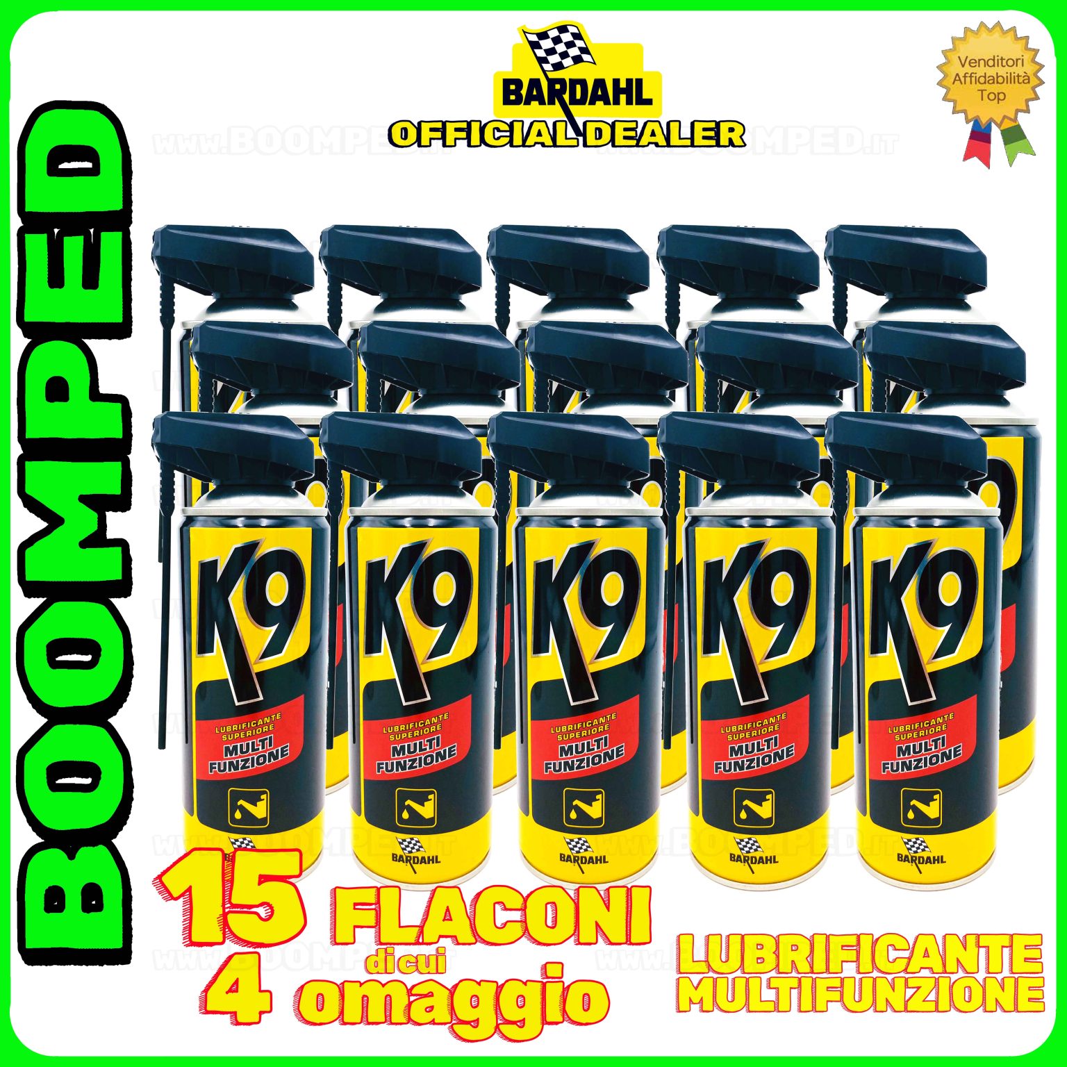 15 flaconi 400ml BARDAHL K9 LUBRIFICANTE SUPERIORE MULTIFUNZIONE spray multiuso anti ruggine 15BD23