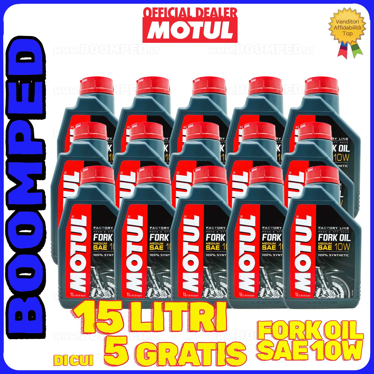 15 litri MOTUL FORK OIL SAE 10W MEDIUM olio forcelle moto speciale durezza media 15MO27