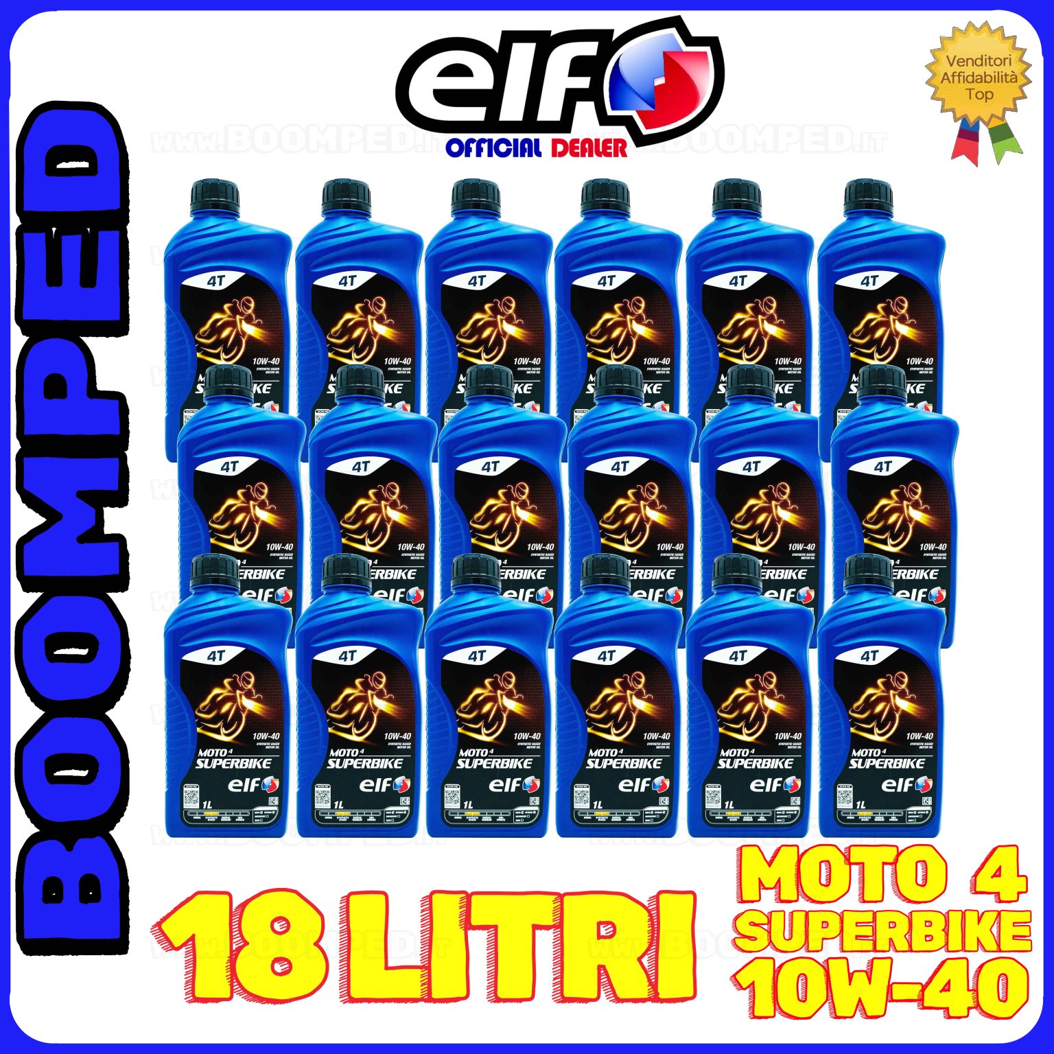 18 litri ELF MOTO 4 SUPERBIKE 10W40 olio moto scooter 4T semi sintetico 18ET01