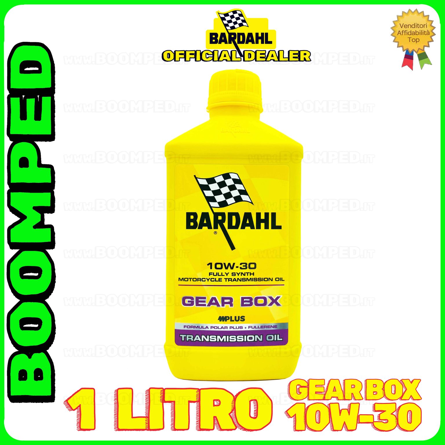 1 litro BARDAHL GEAR BOX 10W-30 OLIO TRASMISSIONE moto 2T 4T frizione bagno olio 100% sintetico BD13
