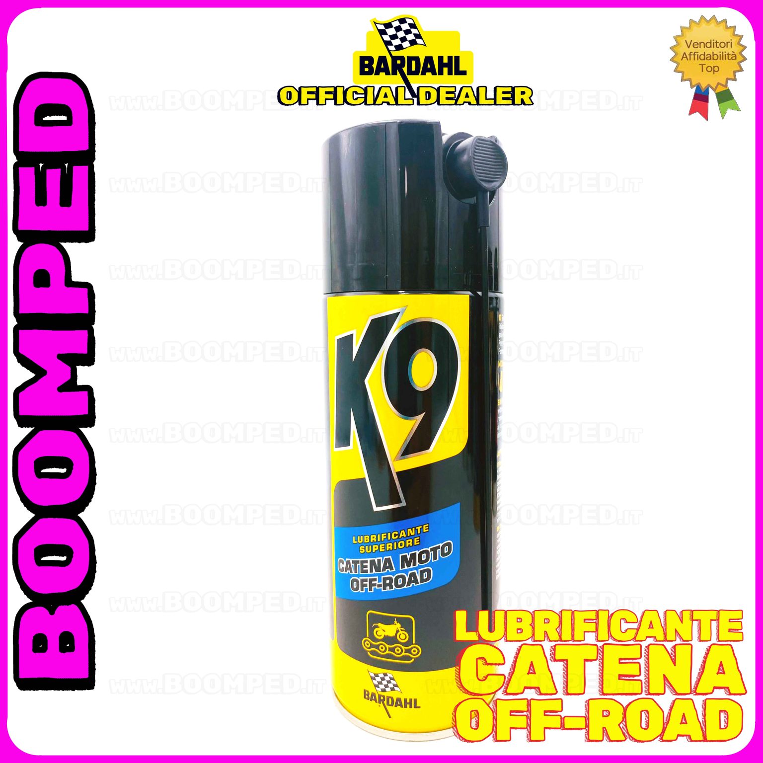 1 flacone 400ml BARDAHL K9 LUBRIFICANTE SUPERIORE CATENA MOTO OFF ROAD spray per catena cross BD24