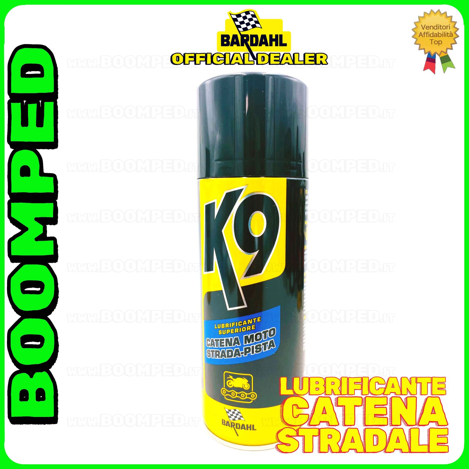 1 flacone 400ml BARDAHL K9 LUBRIFICANTE SUPERIORE CATENA MOTO STRADALE spray per catena pista BD25