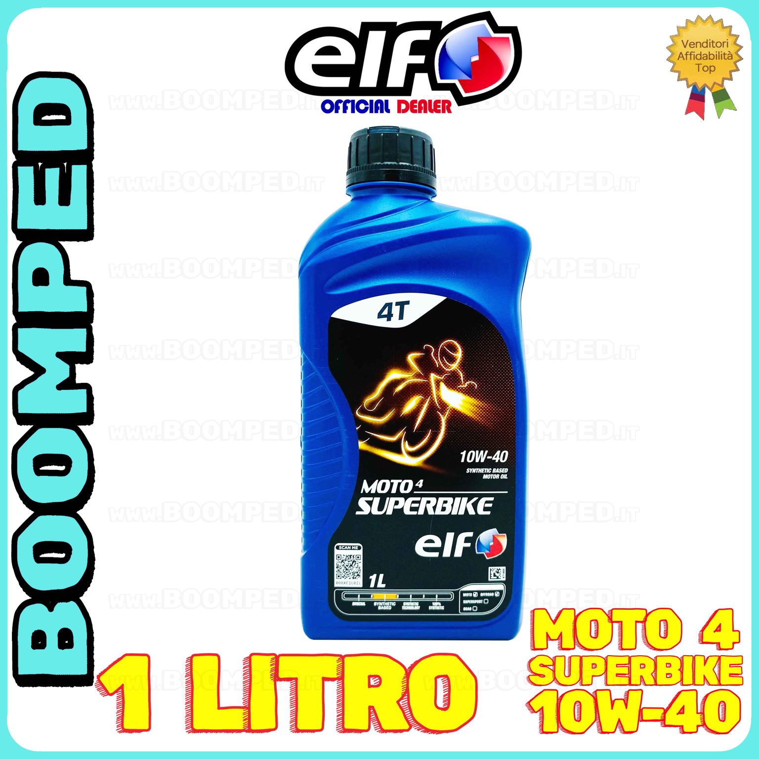 1 litro ELF MOTO 4 SUPERBIKE 10W40 olio moto scooter 4T semi sintetico ET01