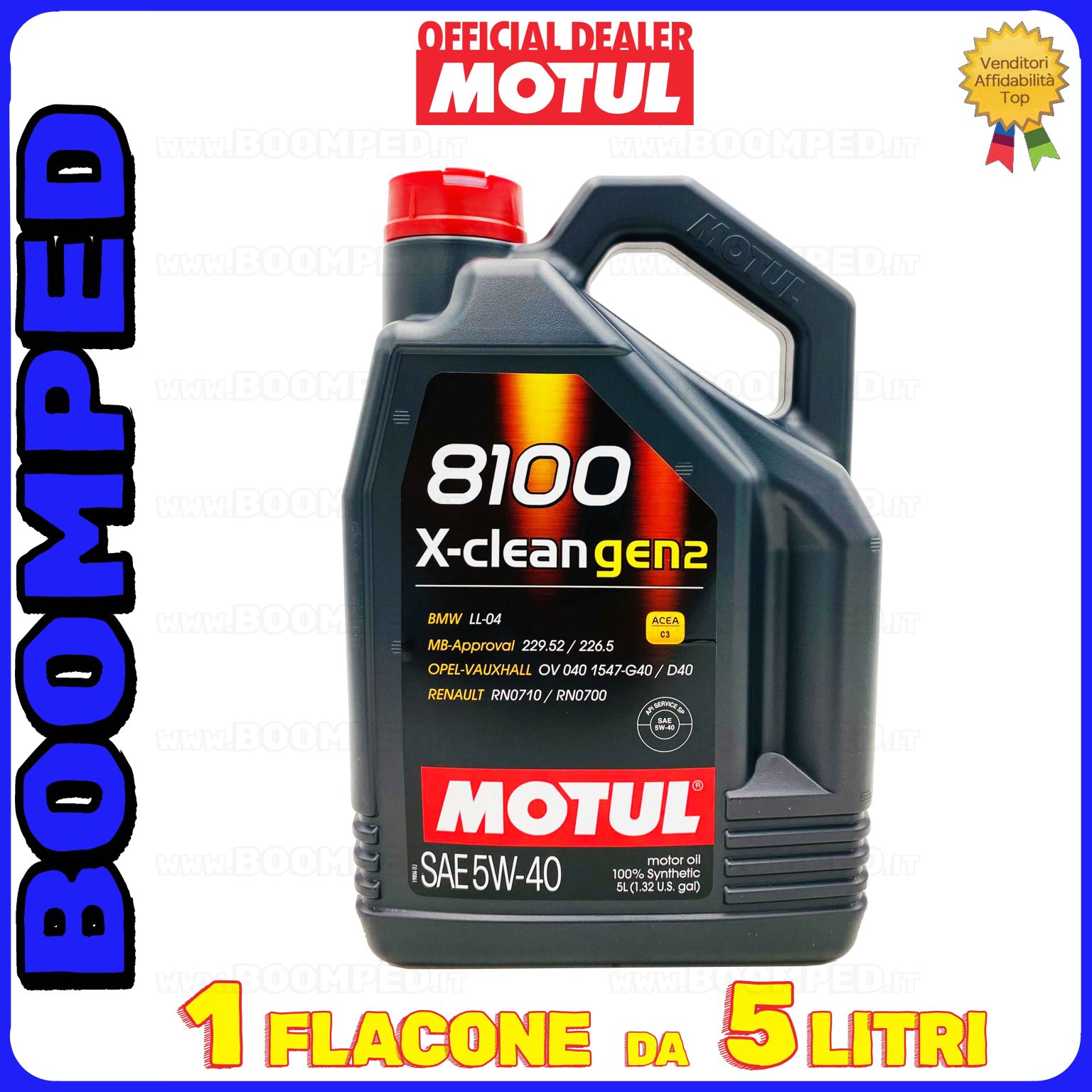 5 litri MOTUL 8100 X-clean GEN2 5W-40 OLIO MOTORE AUTO SINTETICO ACEA C3 (flacone 5 LT) MO30
