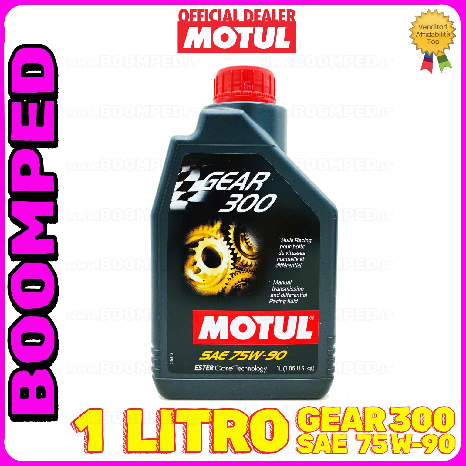 1 litro MOTUL GEAR 300 75W-90 OLIO CAMBIO DIFFERENZIALE COMPETIZIONE (flacone 1 LT) MO35