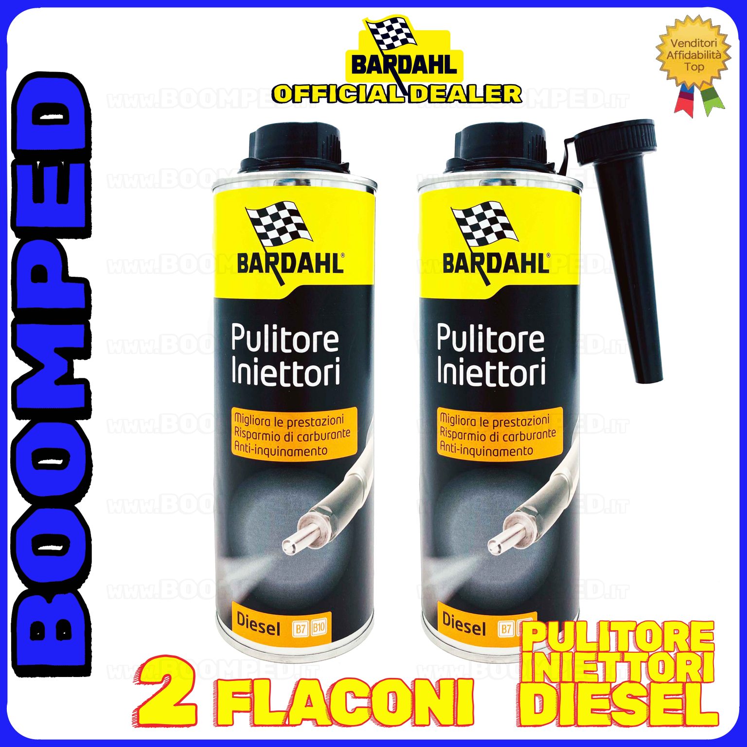 2 flaconi 500ml BARDAHL PULITORE INIETTORI trattamento pulizia auto diesel 02BD34