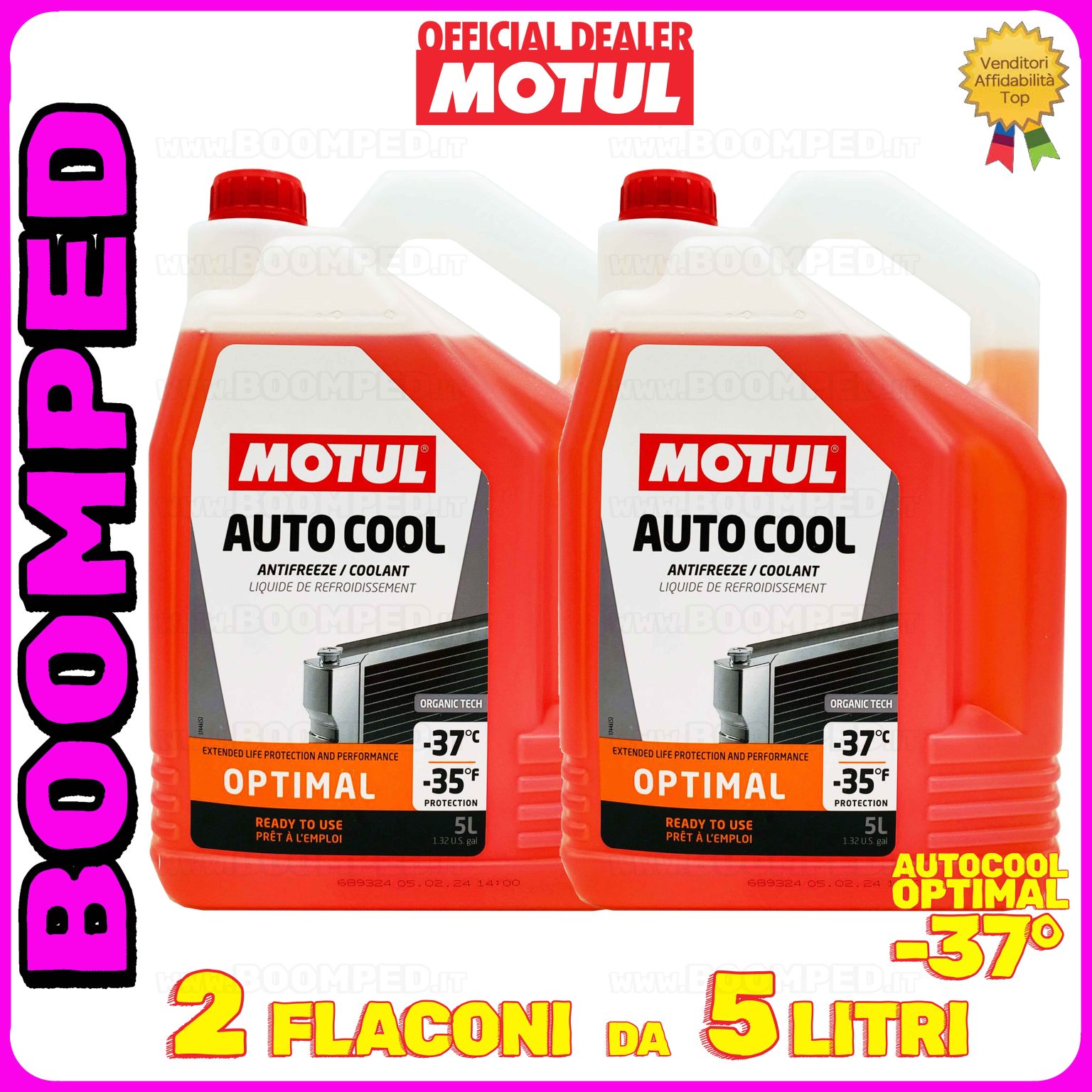 10 litri MOTUL AUTO COOL OPTIMAL -37°C liquido refrigreante radiatore (TANICA 5 LT) 02FL04