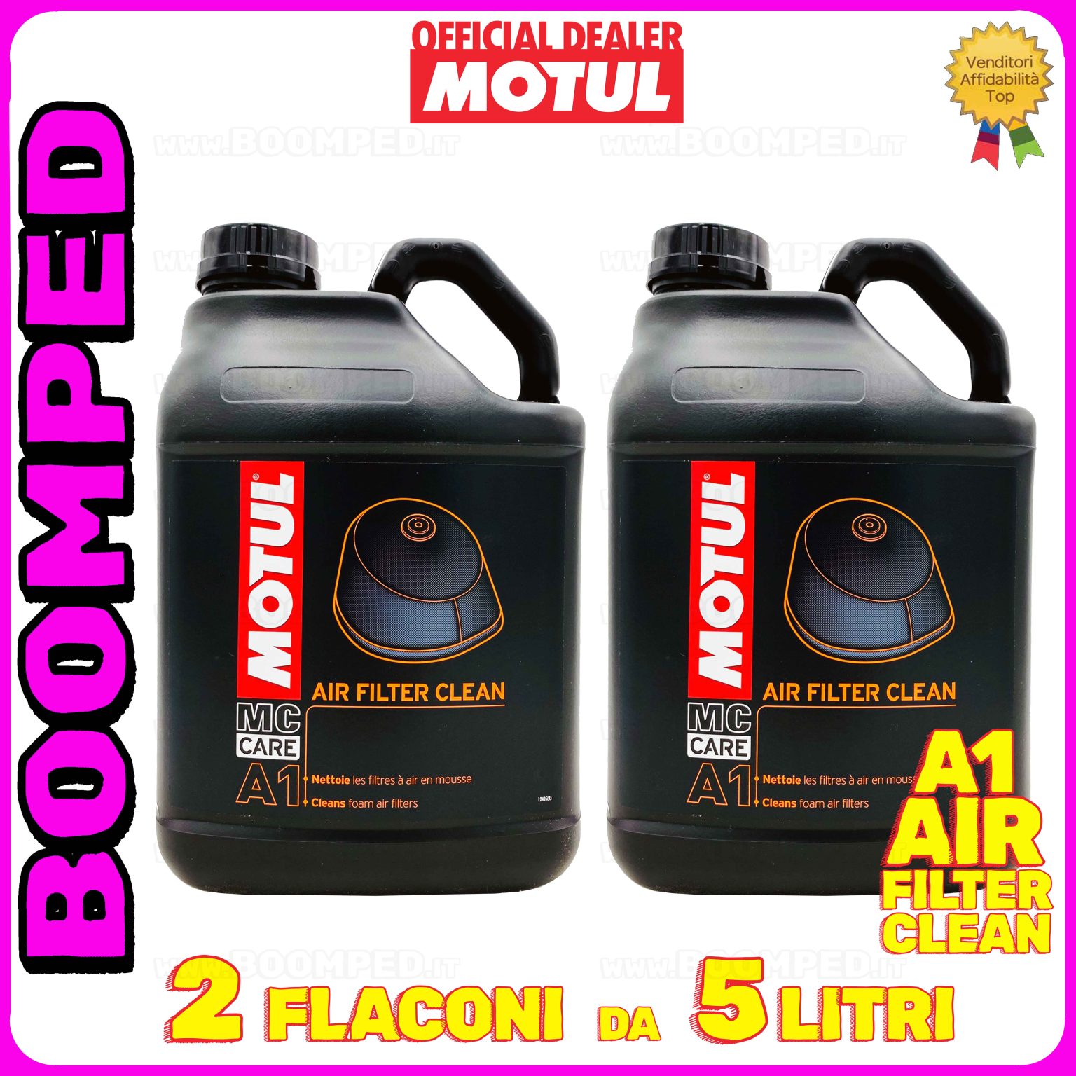 10 litri MOTUL MC CARE A1 AIR FILTER CLEAN pulitore filtro aria (TANICA 5 LITRI) 02MO39