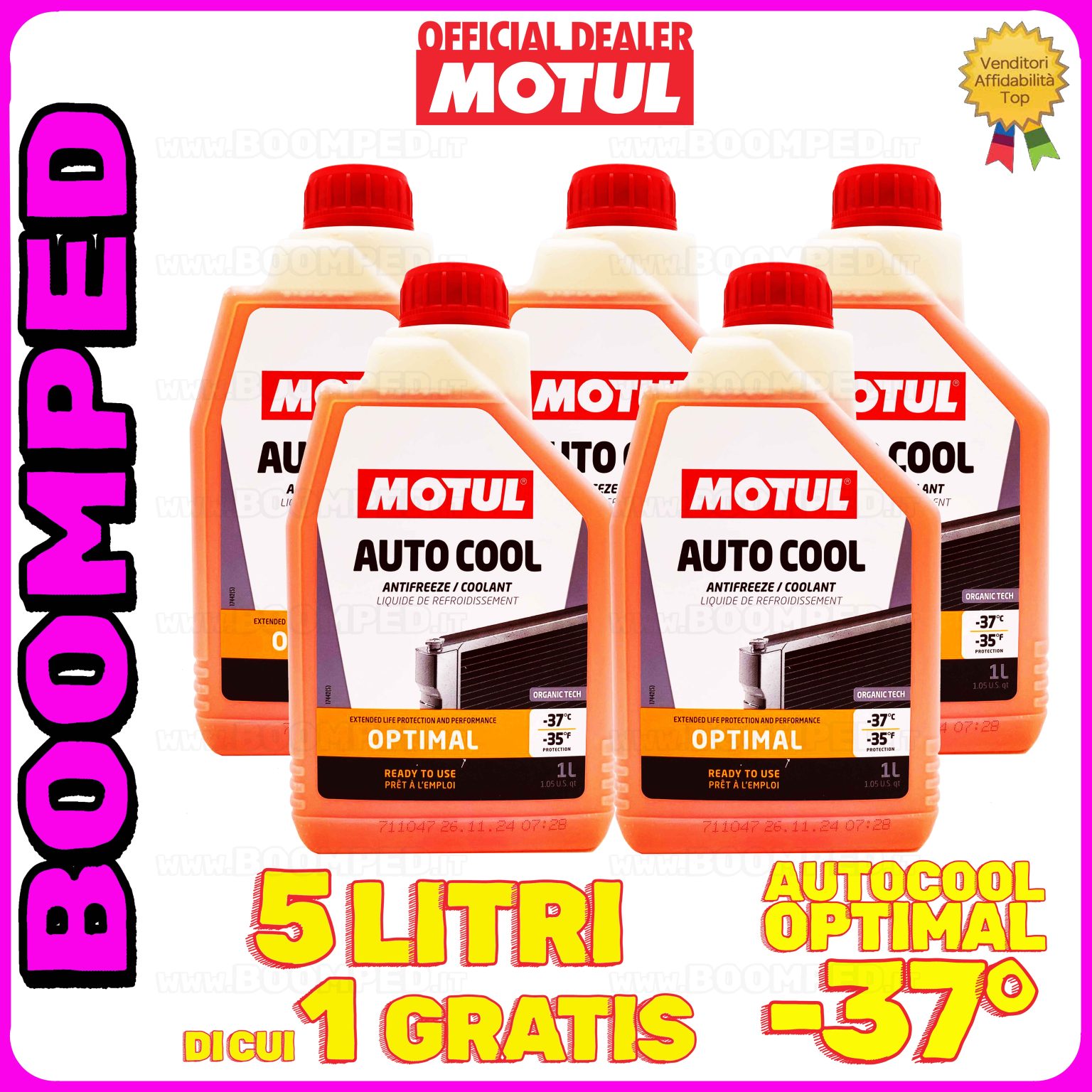 5 litri MOTUL AUTO COOL OPTIMAL -37°C liquido refrigreante radiatore 05FL03