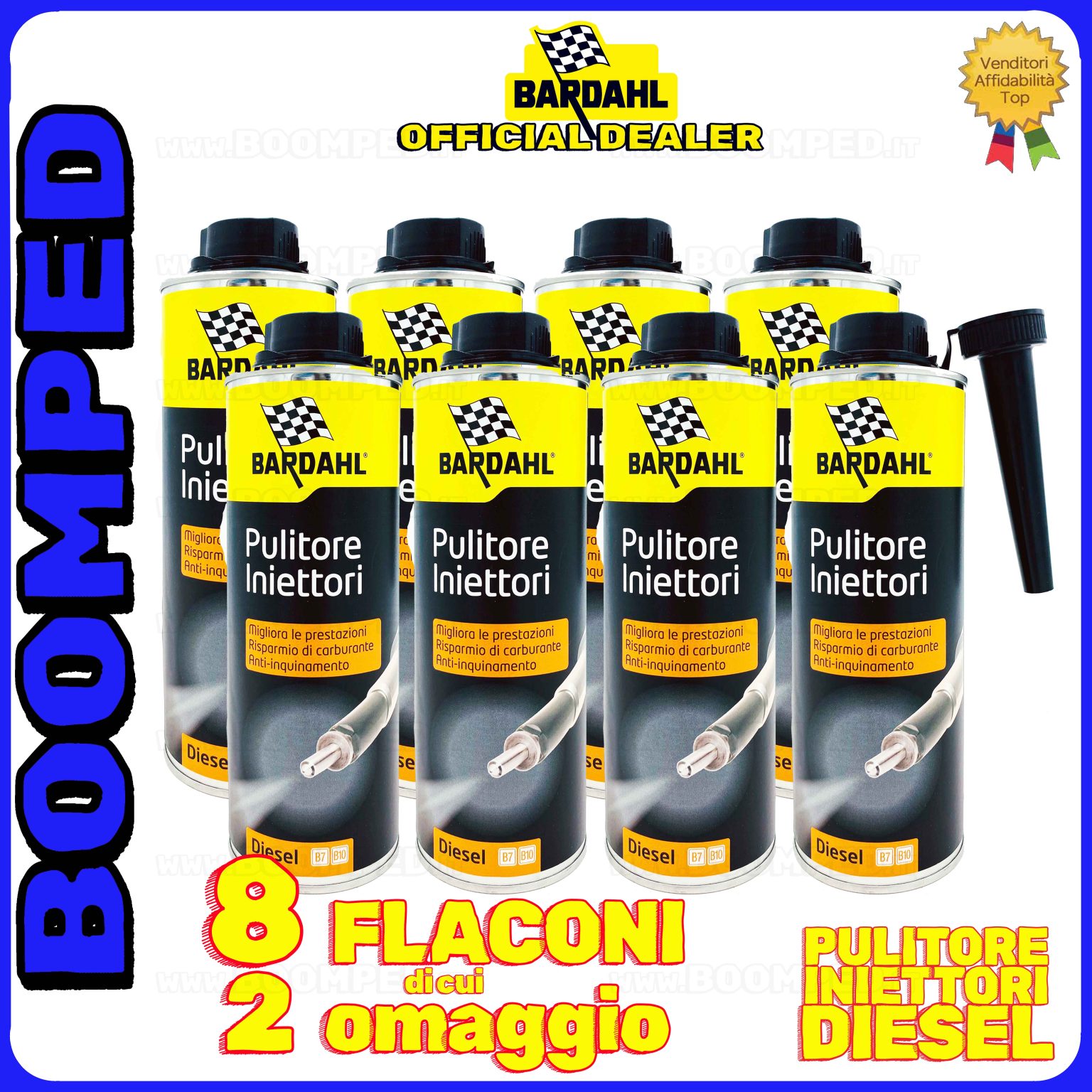 8 flaconi 500ml BARDAHL PULITORE INIETTORI trattamento pulizia auto diesel 08BD34