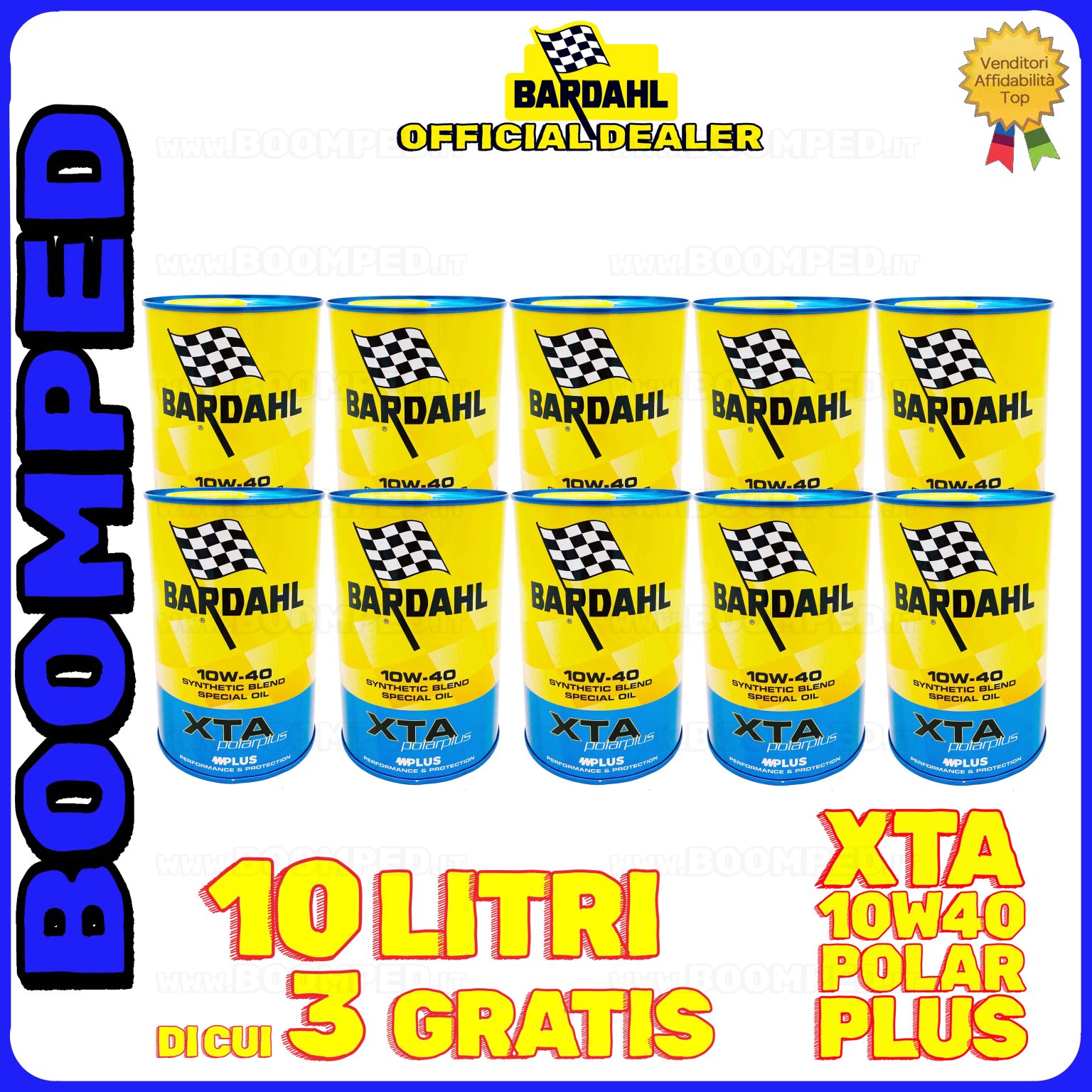 10 litri BARDAHL XTA 10W-40 olio motore auto sintetico ACEA A3/B4, API SN/CF 10BD31