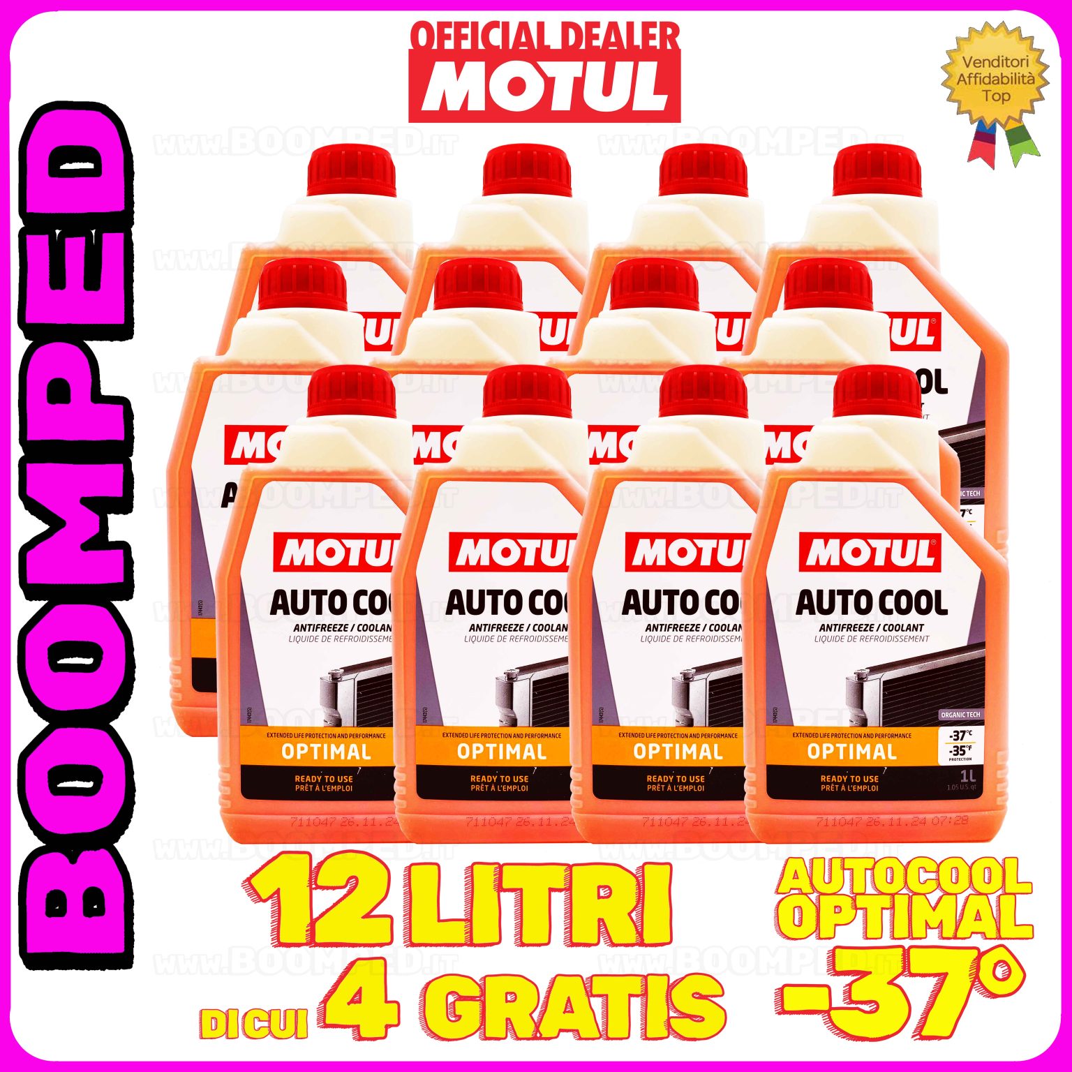 12 litri MOTUL AUTO COOL OPTIMAL -37°C liquido refrigreante radiatore 12FL03