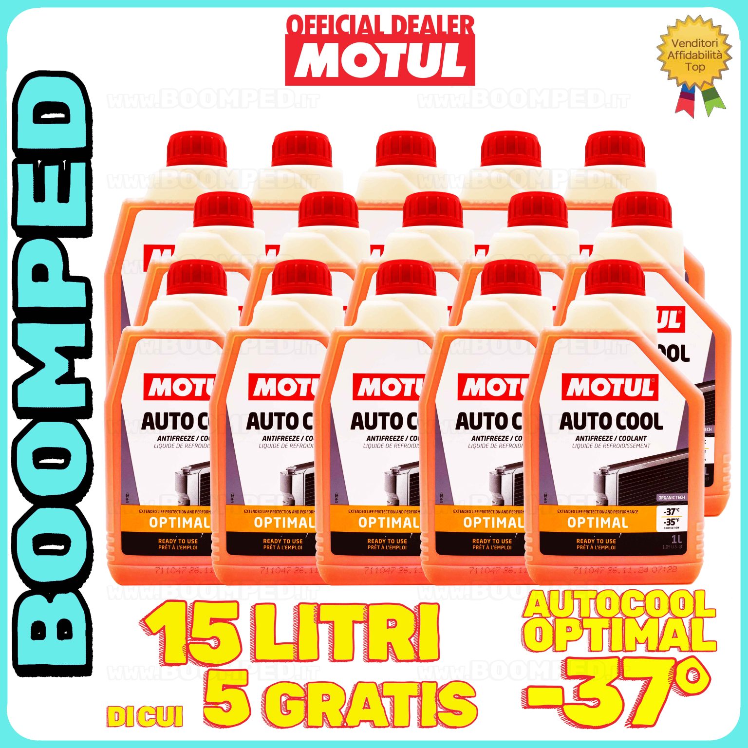 15 litri MOTUL AUTO COOL OPTIMAL -37°C liquido refrigreante radiatore 15FL03
