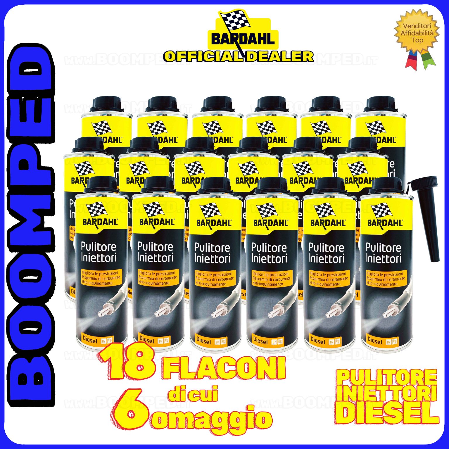 18 flaconi 500ml BARDAHL PULITORE INIETTORI trattamento pulizia auto diesel 18BD34