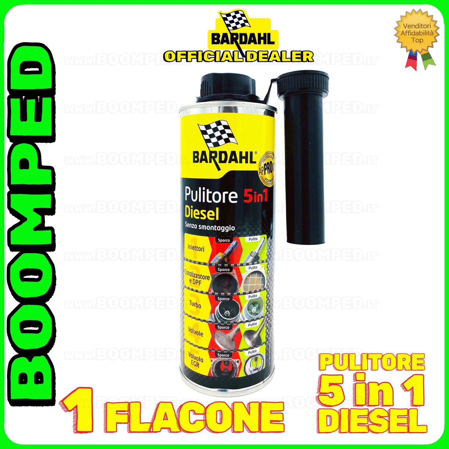 1 flacone 500ml BARDAHL PULITORE 5 IN 1 DIESEL additivo multifunzionale auto diesel BD33
