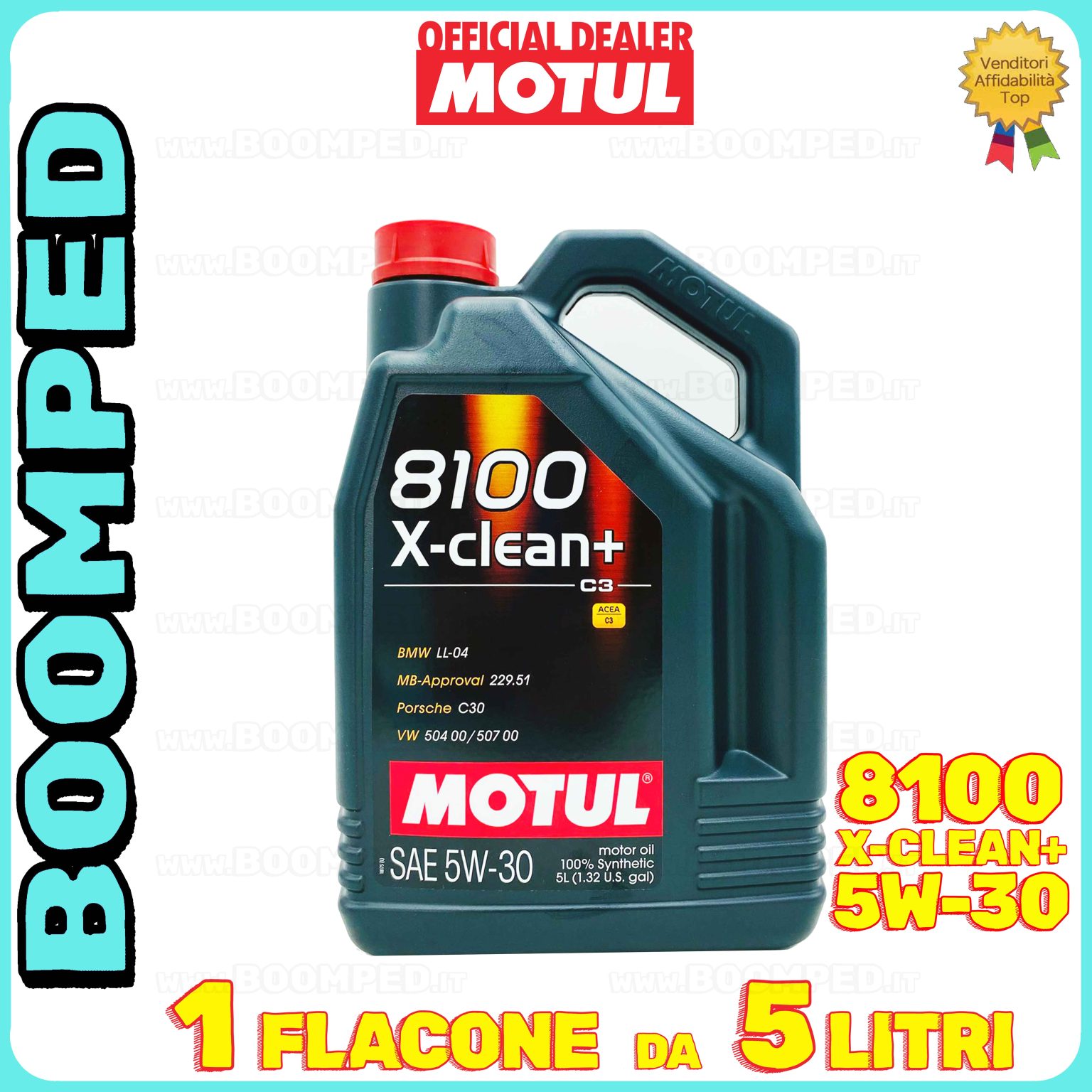 5 litri MOTUL 8100 X-CLEAN+ 5W-30 olio motore auto ACEA C3 (TANICA 5 LITRI) MO41