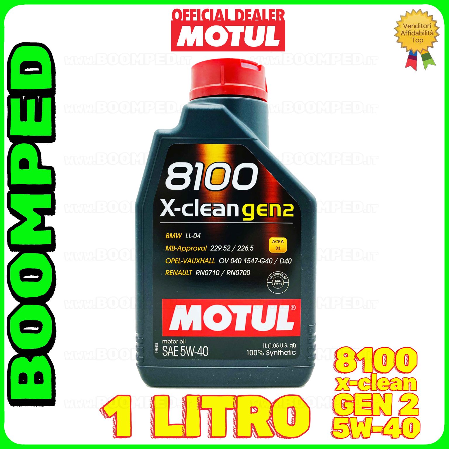 1 litro MOTUL 8100 X-clean GEN2 5W-40 olio motore auto sintetico ACEA C3 MO43