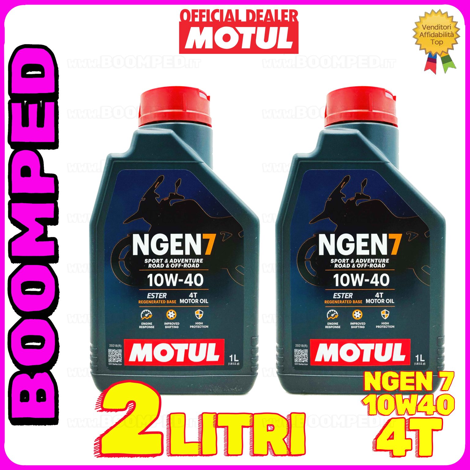 2 litri MOTUL NGEN 7 10W-40 4T olio motore moto ecologico API SP / JASO MA2 (2023) 02MO47
