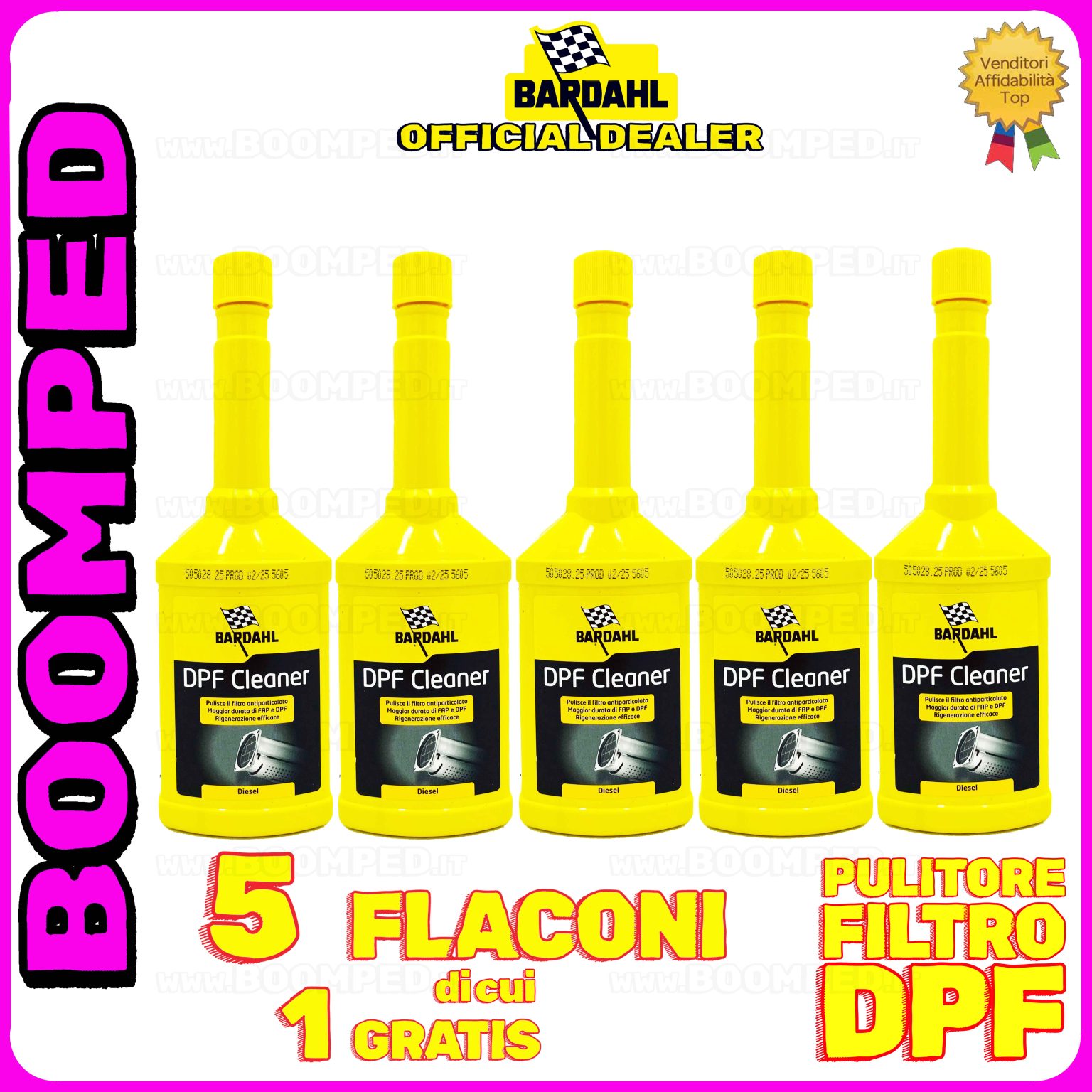 5 flaconi 250ml BARDAHL DPF CLEANER additivo pulizia filtro particolato auto diesel 05BD38