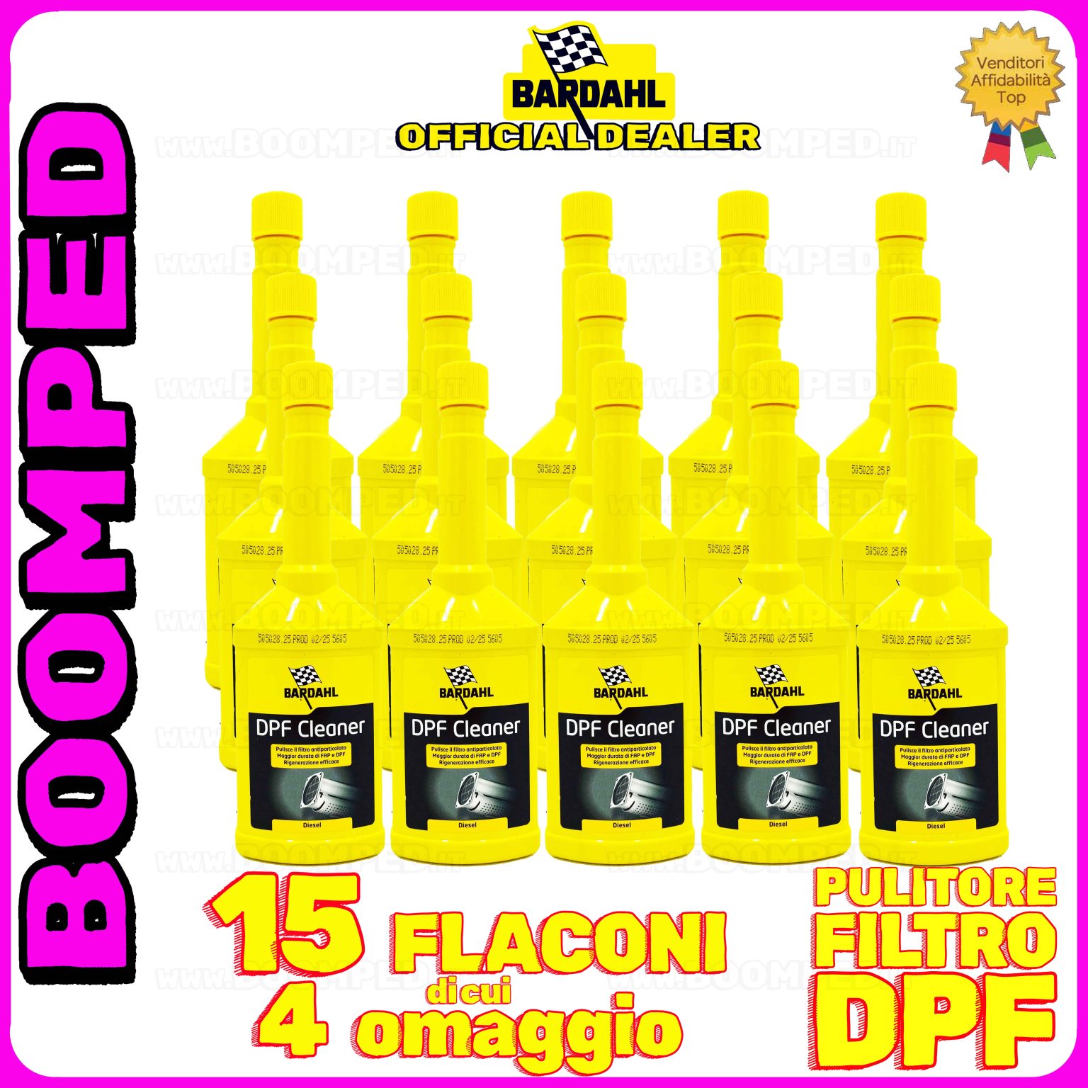 15 flaconi 250ml BARDAHL DPF CLEANER additivo pulizia filtro particolato auto diesel 15BD38