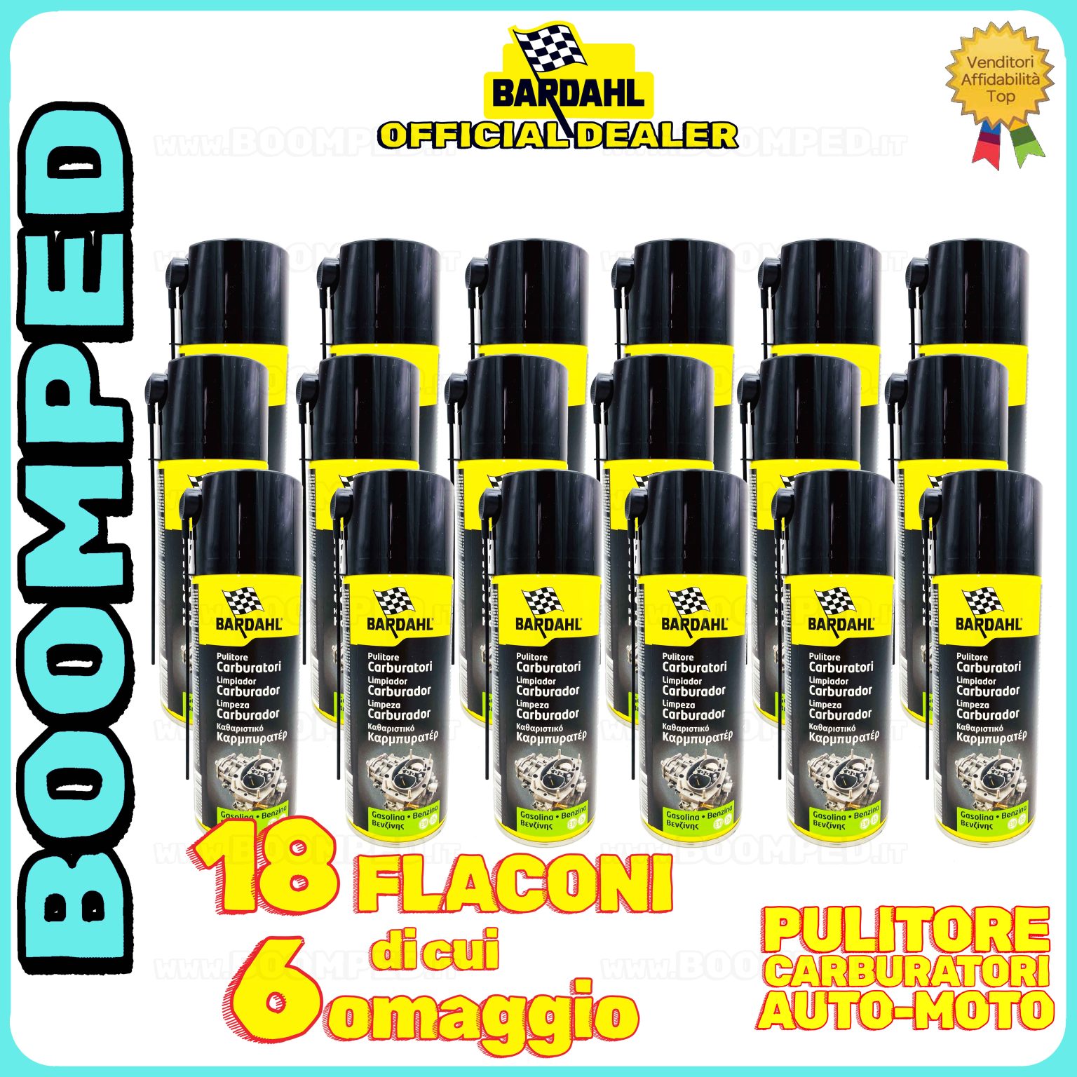 18 confezioni spray BARDAHL FUEL SYSTEM CLEANER pulizia carburatori iniettori auto moto 18BD40