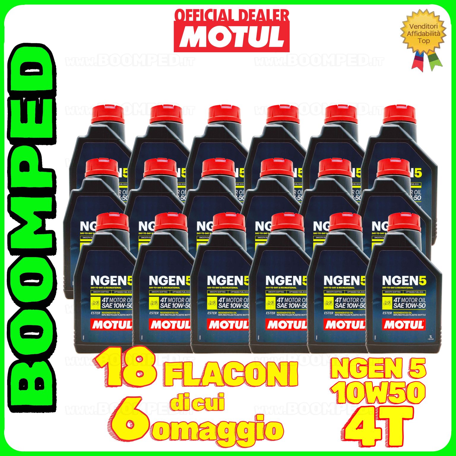 18 litri MOTUL NGEN 5 10W-50 4T olio motore moto ecologico API SP / JASO MA2 (2023) 18MO50