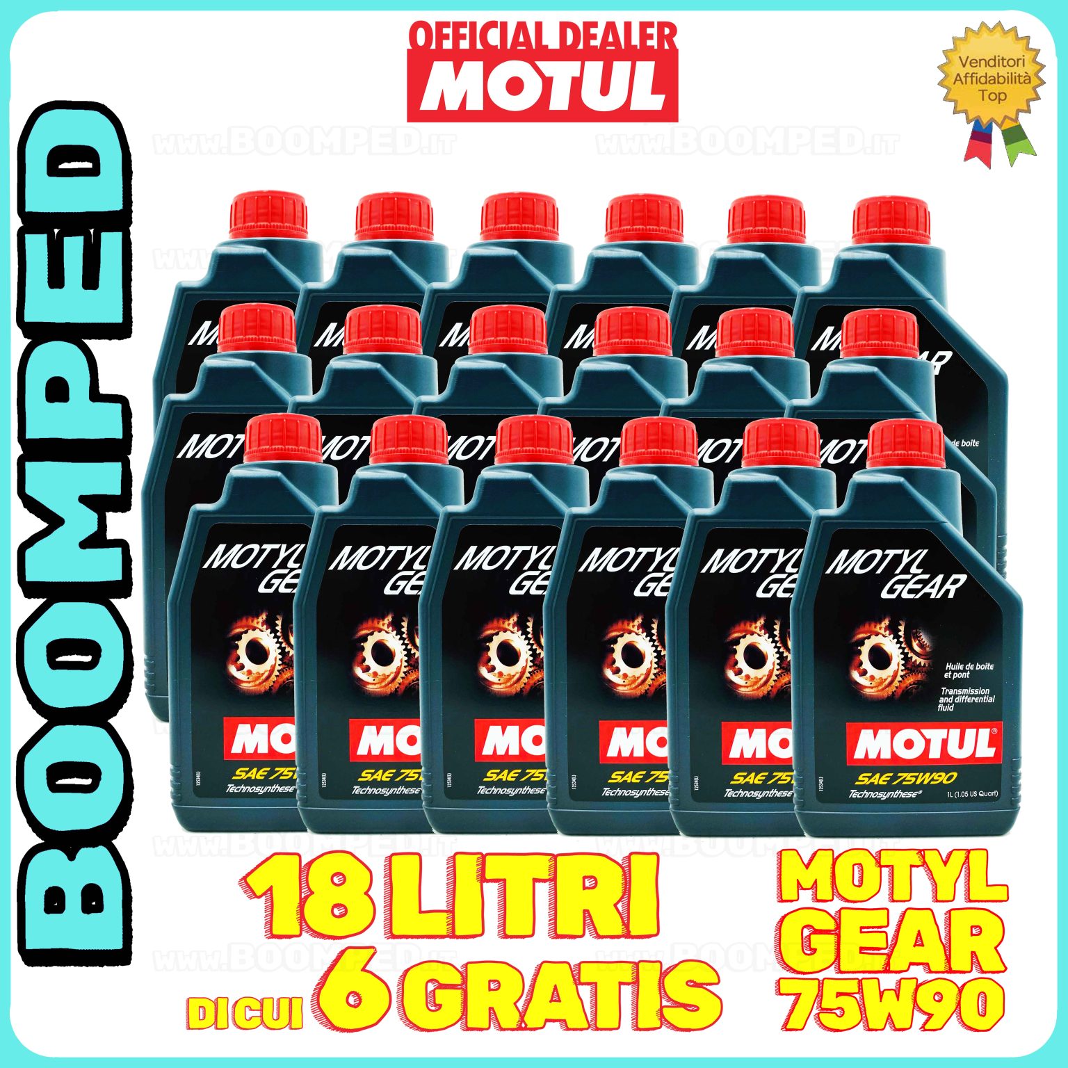 18 litri MOTUL MOTYLGEAR 75W-90 olio lubrificante trasmissioni differenziali GL-4 GL-5 MIL-L 2105 D 18MO55