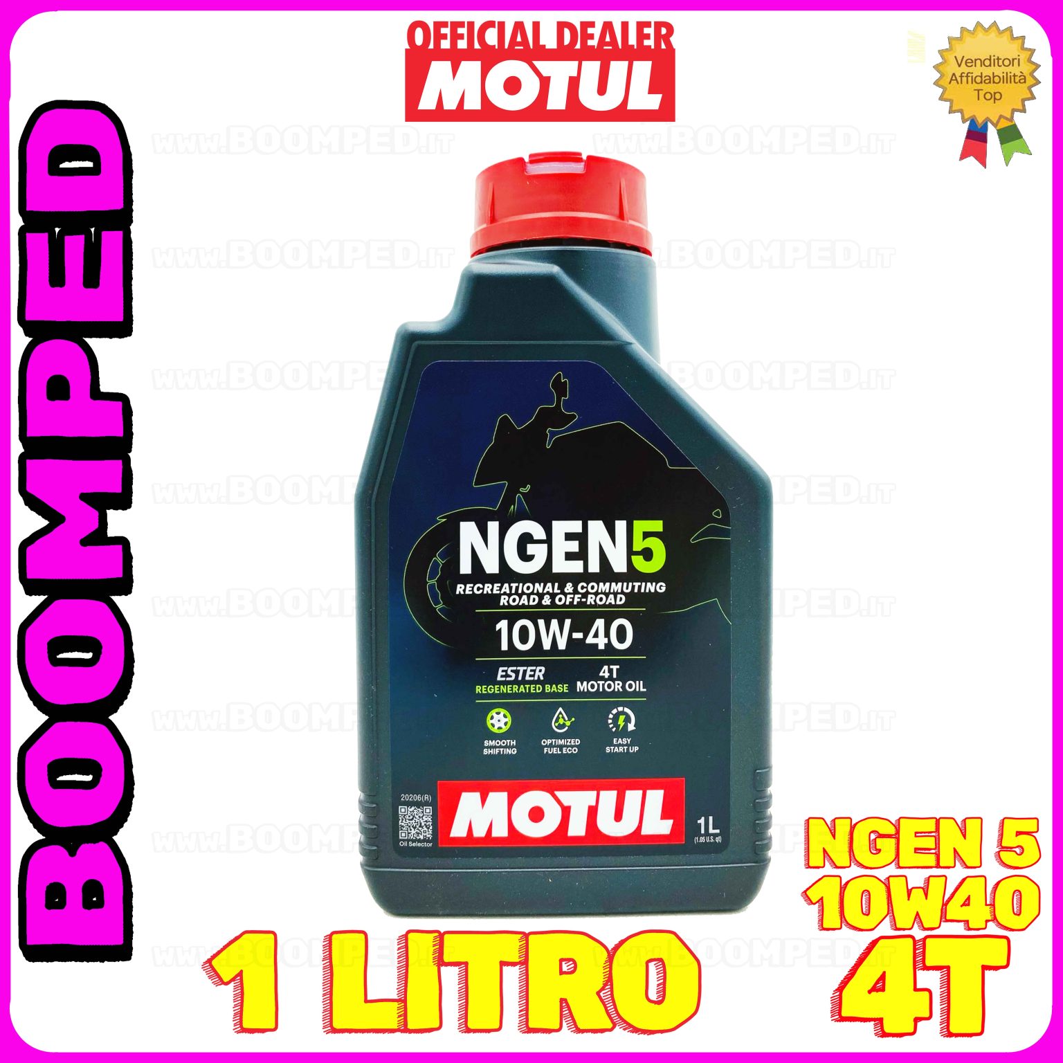 1 litro MOTUL NGEN 5 10W-40 4T olio motore moto ecologico API SP / JASO MA2 (2023) MO49
