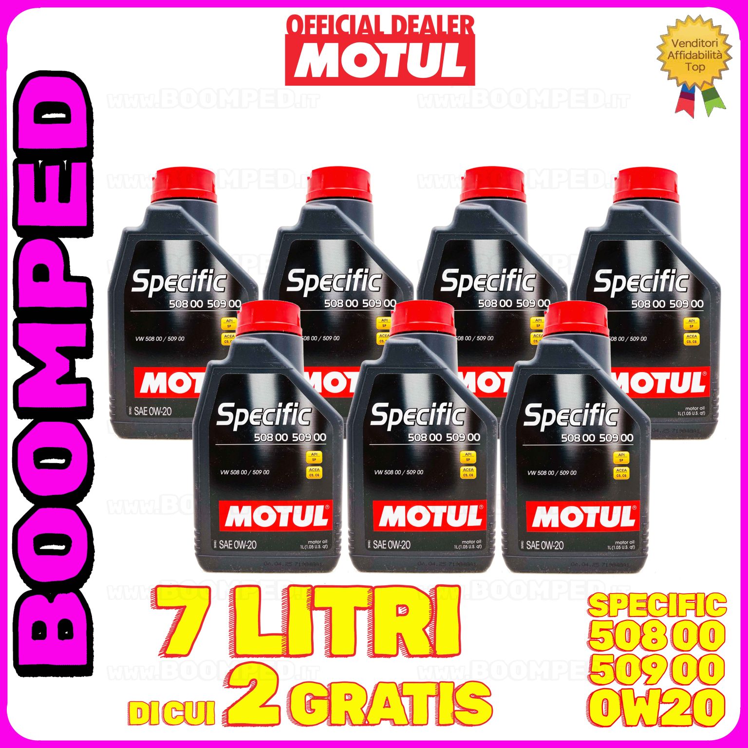 7 litri MOTUL SPECIFIC 508 00 509 00 0W-20 olio motore auto ACEA C5 API SP 07MO65
