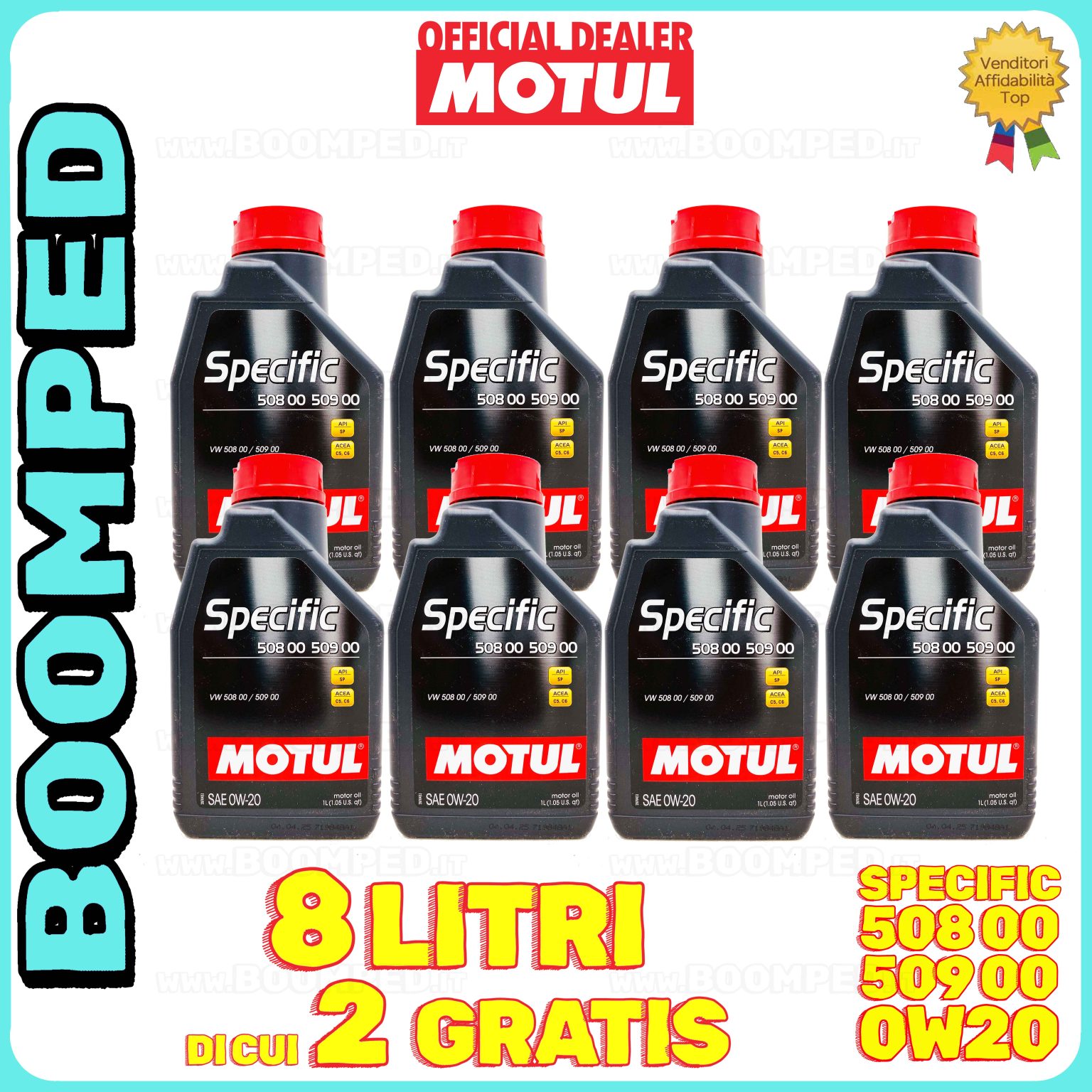 8 litri MOTUL SPECIFIC 508 00 509 00 0W-20 olio motore auto ACEA C5 API SP 08MO65